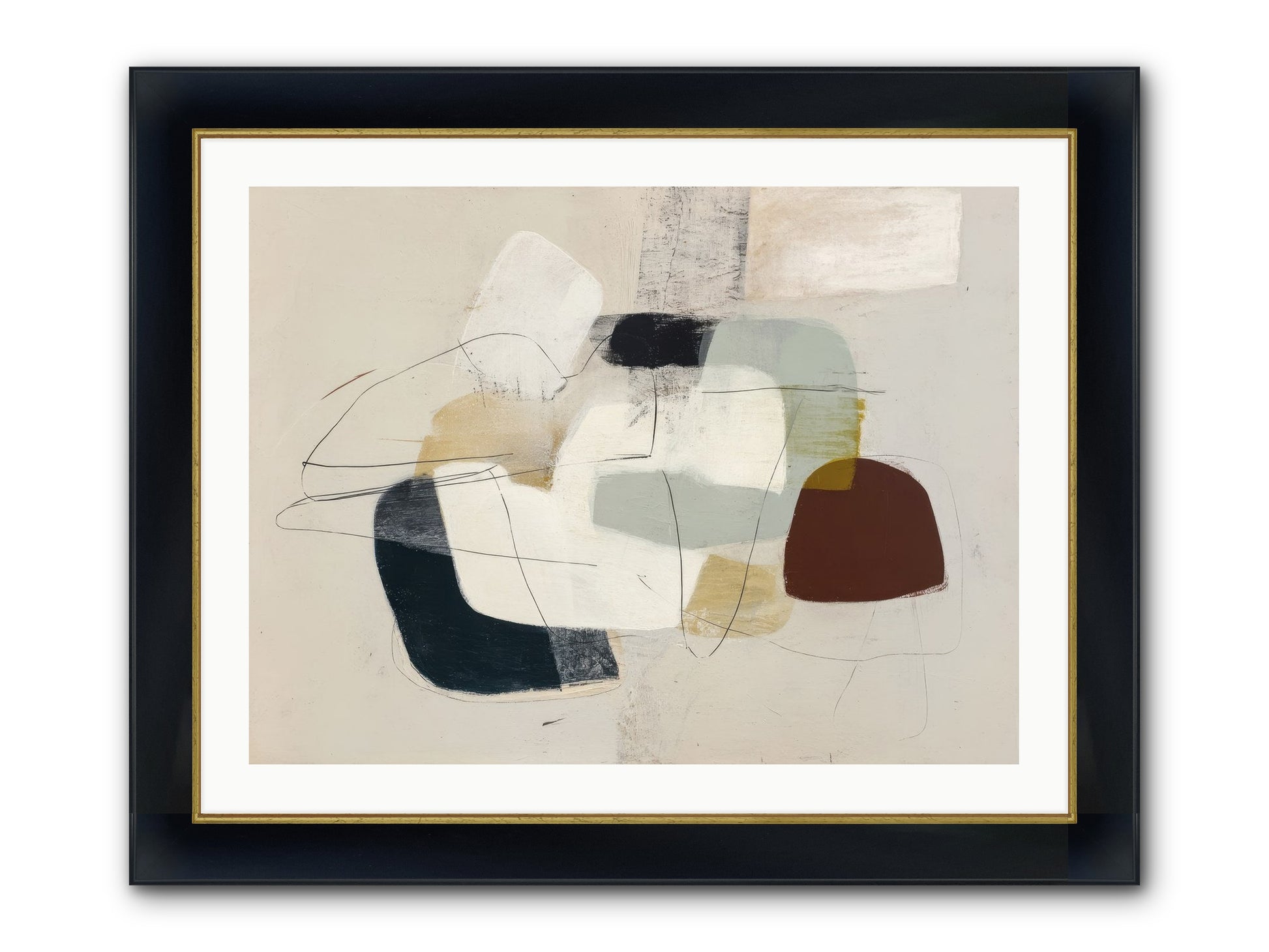 Essence Framed Print - Wide Black w/Gold 32x24
