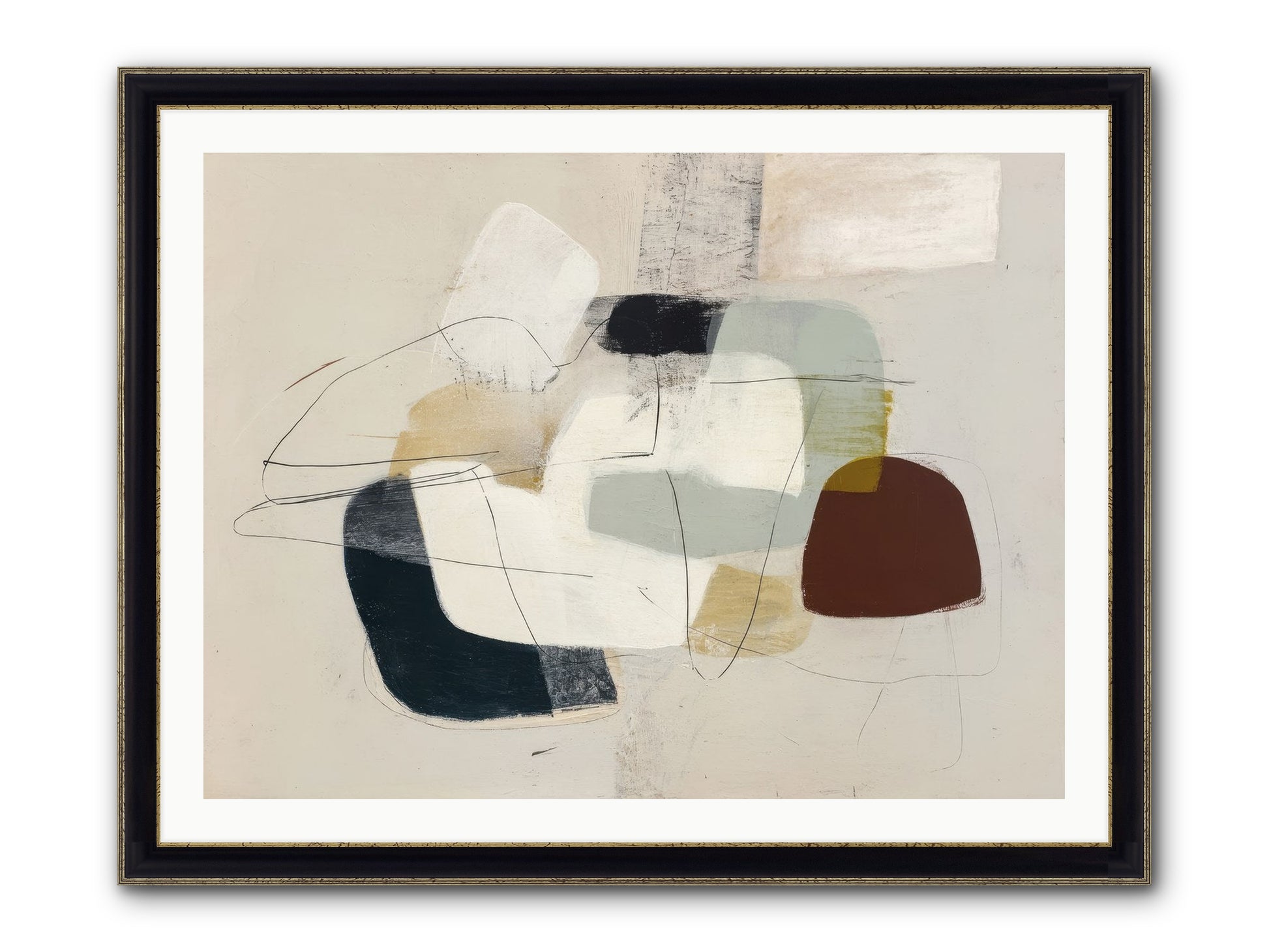 Essence Framed Print - Black & Gold 40x30