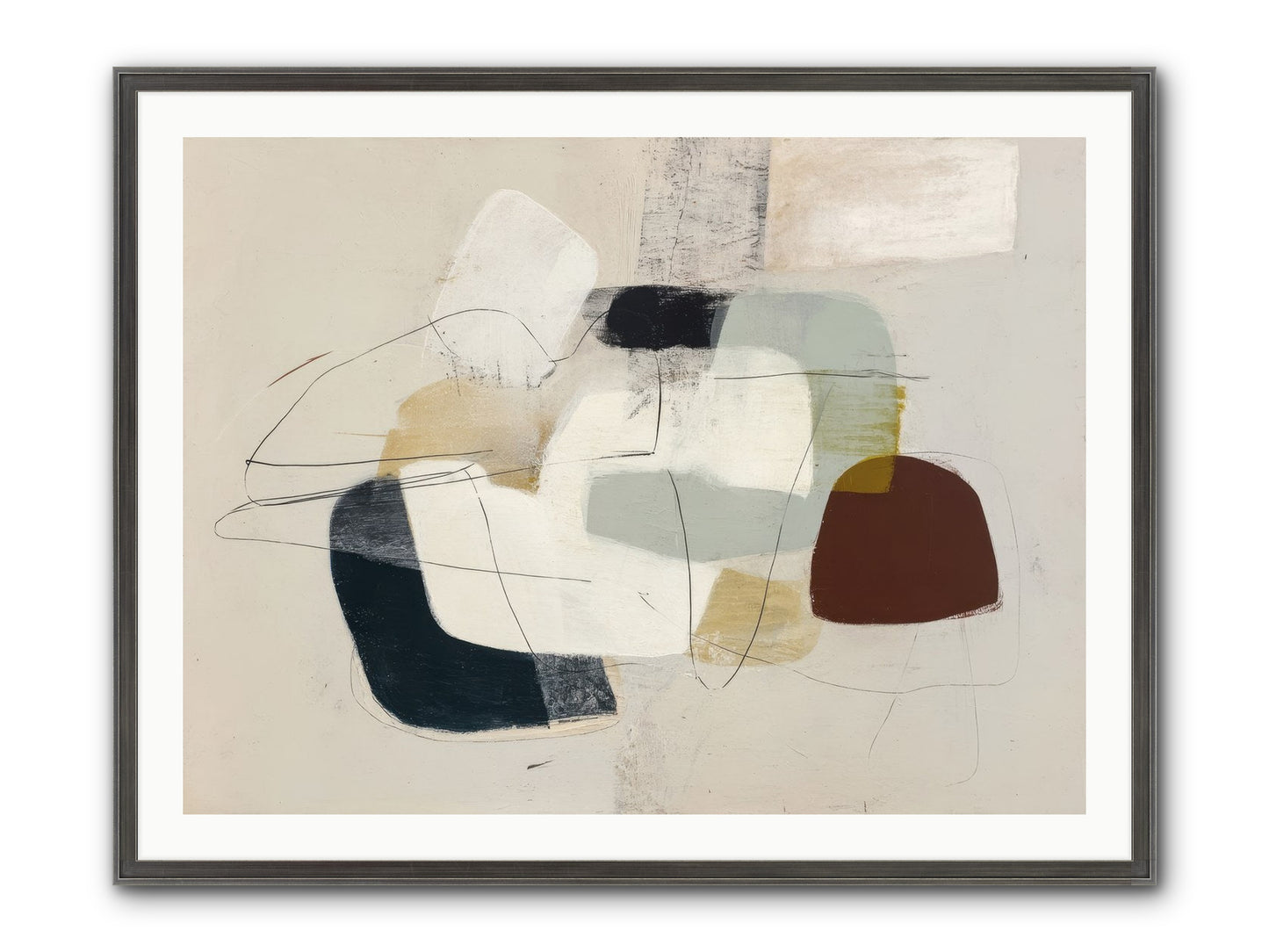Essence Framed Print - Slimwoods Black/Silver 40x30