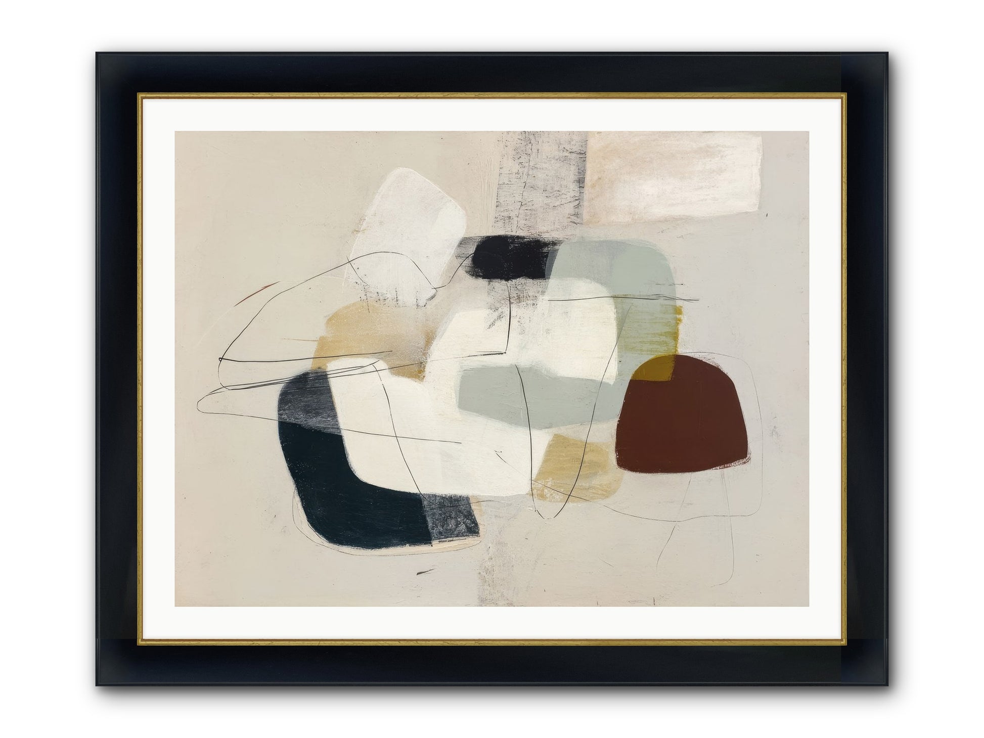 Essence Framed Print - Wide Black w/Gold 40x30