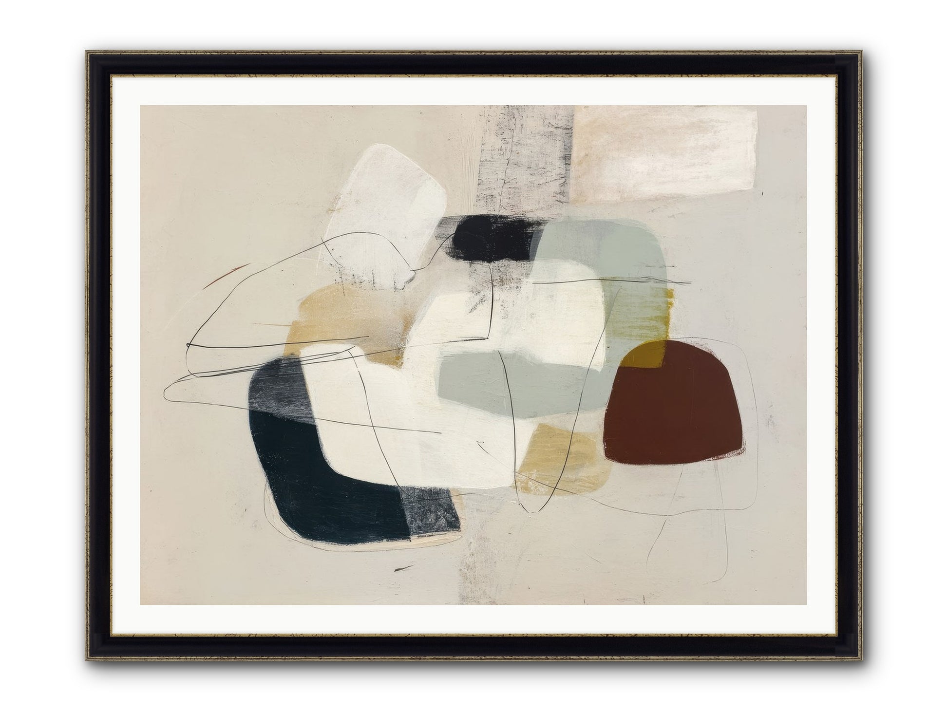 Essence Framed Print - Black & Gold 48x36