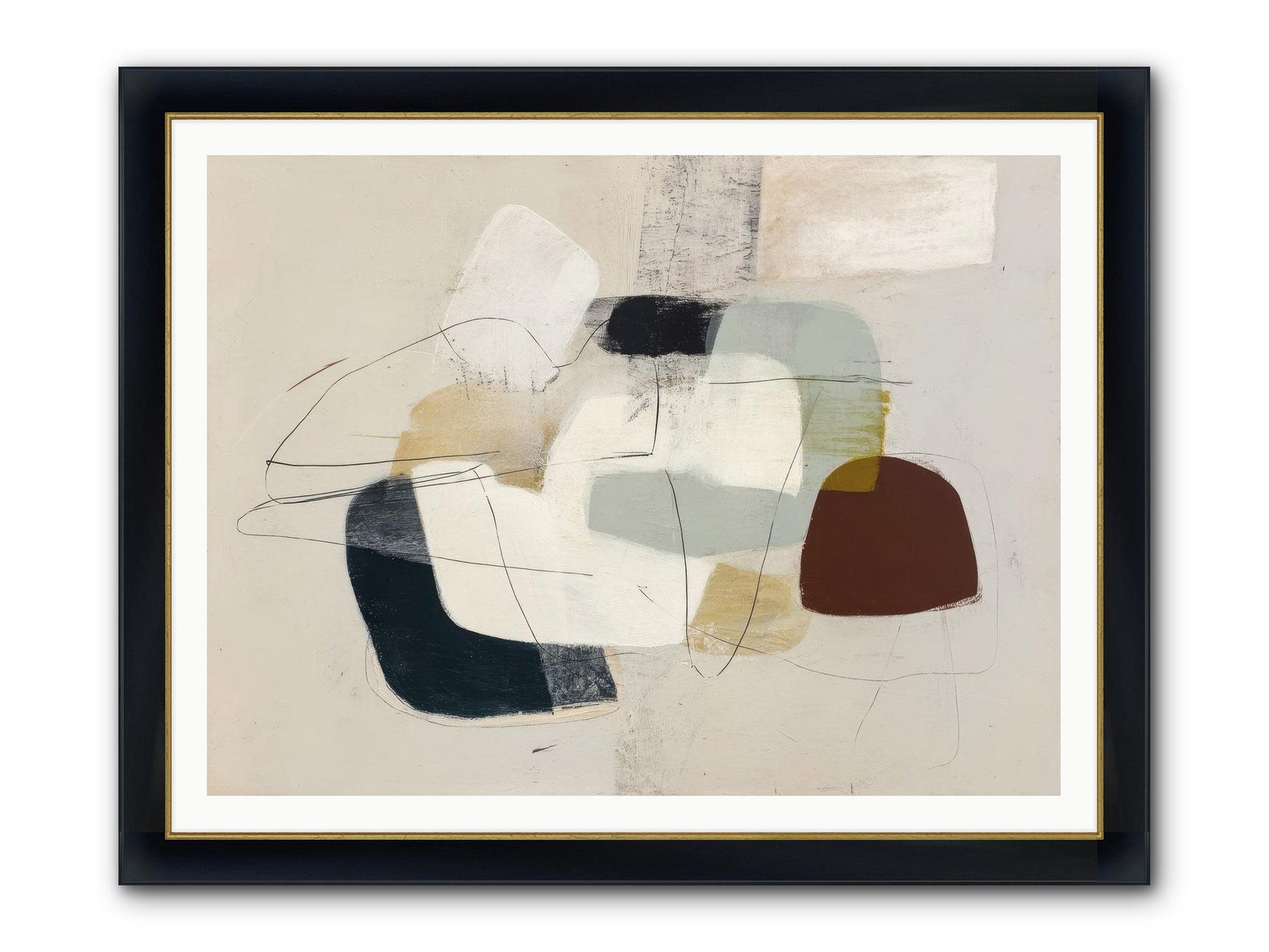 Essence Framed Print - Wide Black w/Gold 48x36