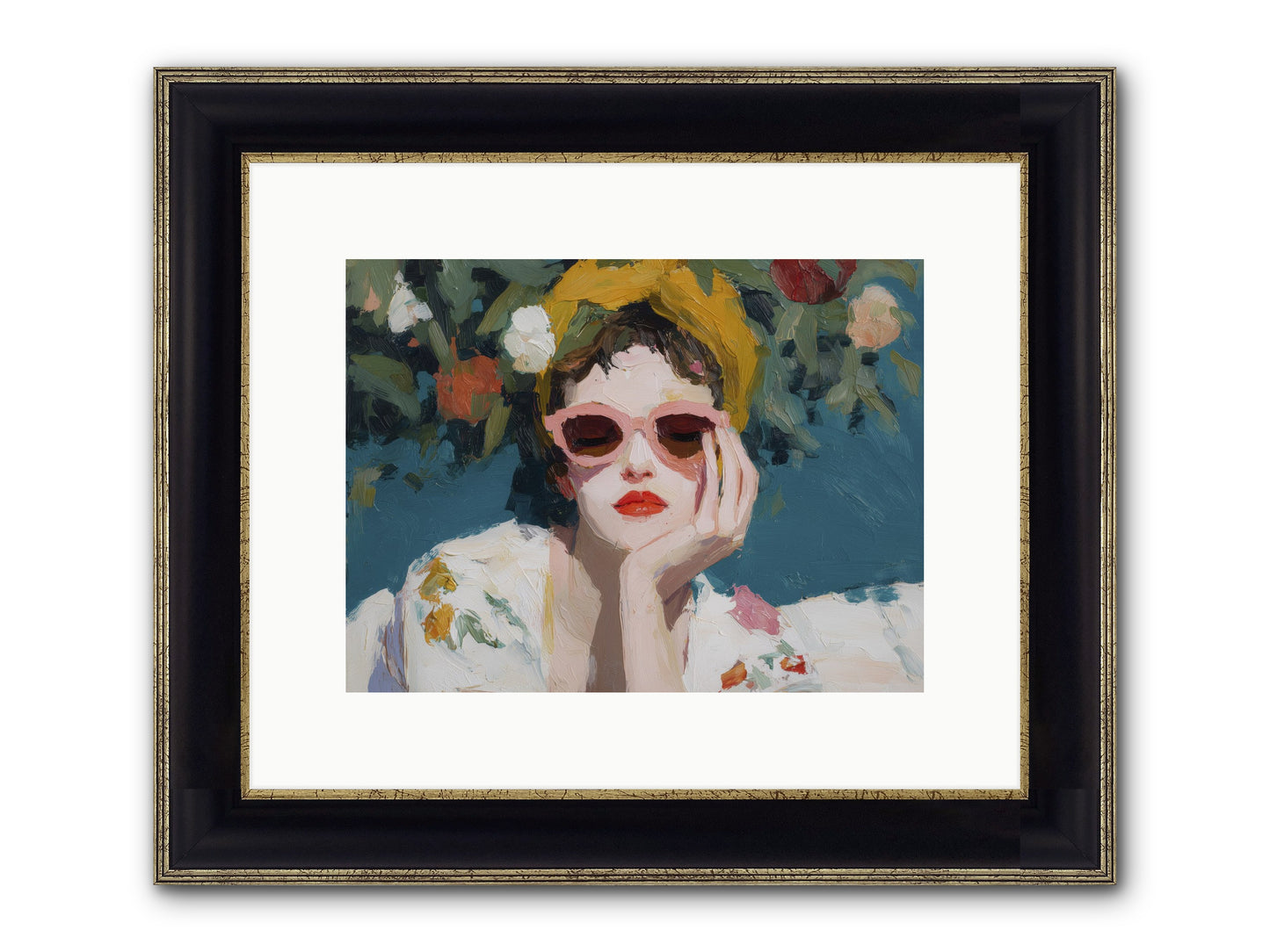 Eternal Sunday Morning Framed Print - Black & Gold 12x9