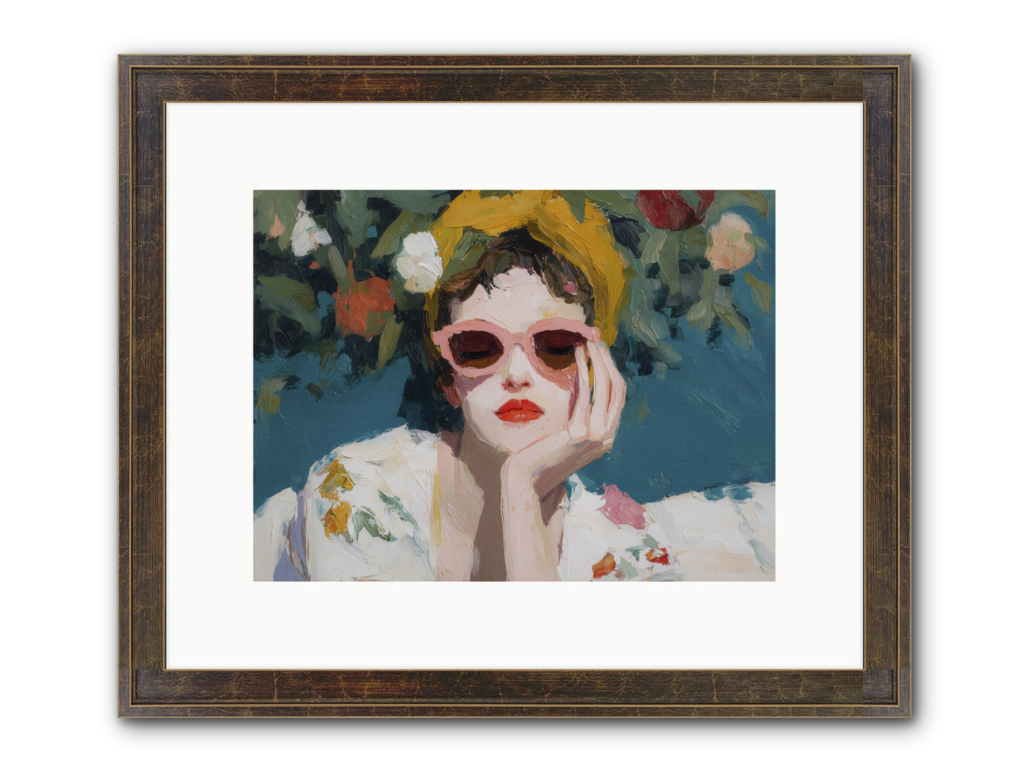 Eternal Sunday Morning Framed Print - Slimwoods Black/Gold 12x9