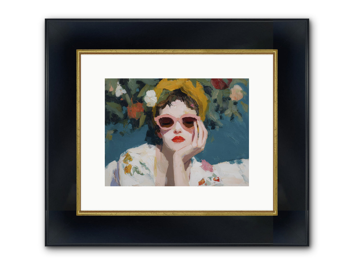 Eternal Sunday Morning Framed Print - Wide Black w/Gold 12x9