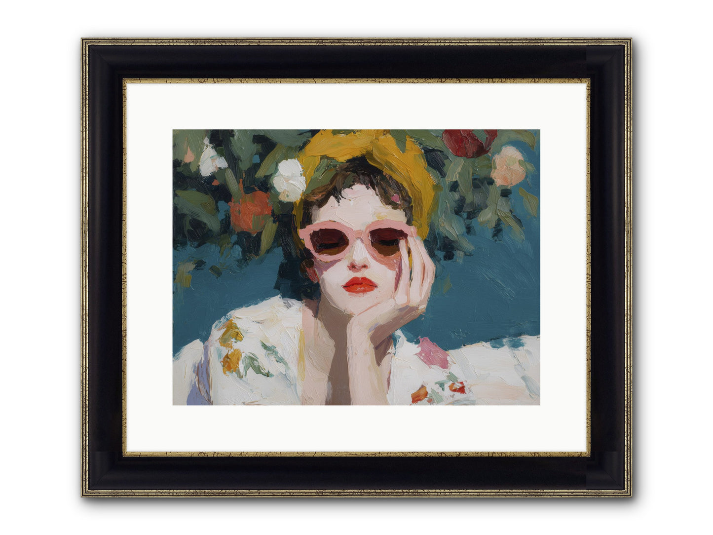 Eternal Sunday Morning Framed Print - Black & Gold 16x12
