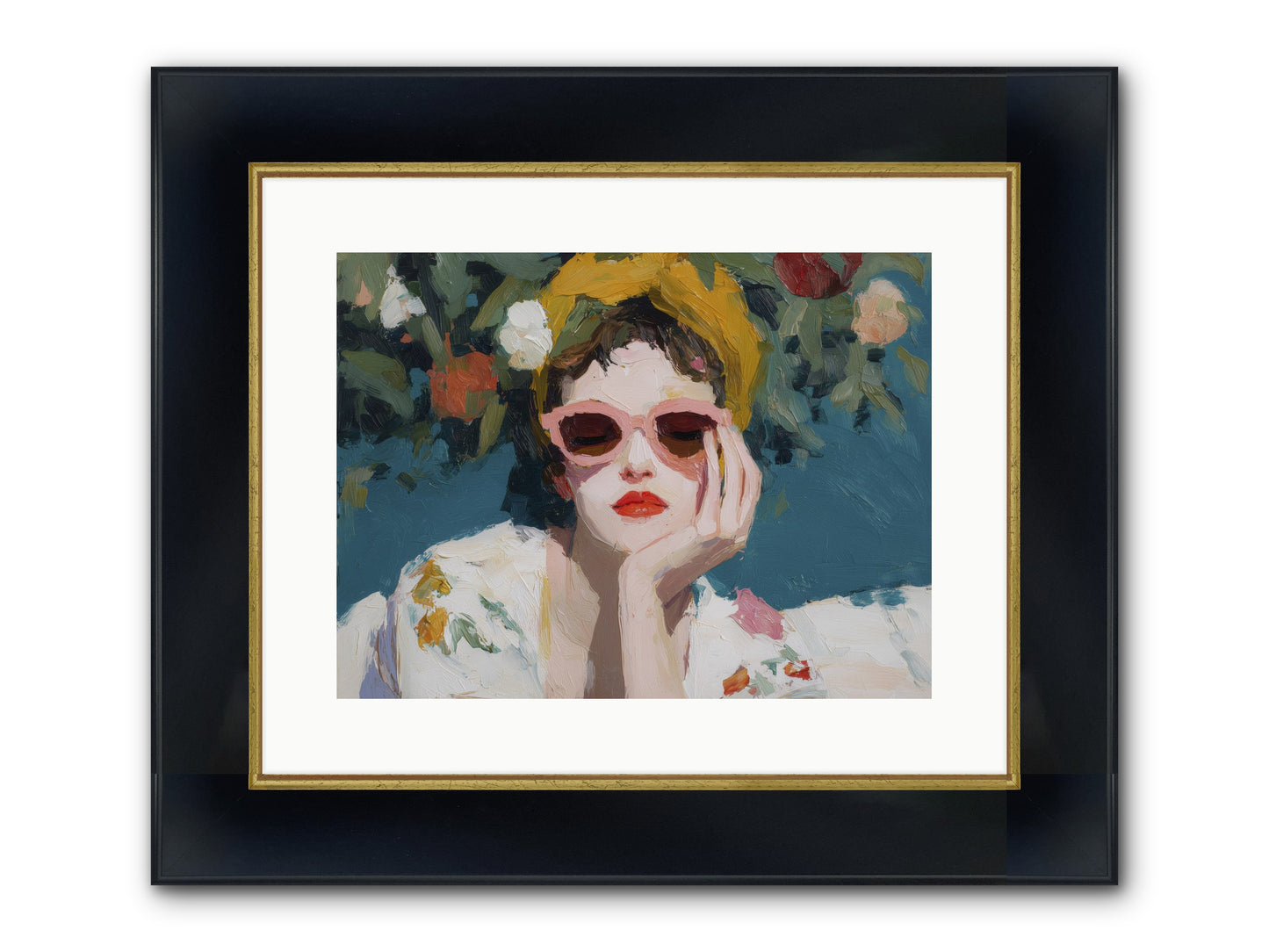 Eternal Sunday Morning Framed Print - Wide Black w/Gold 16x12