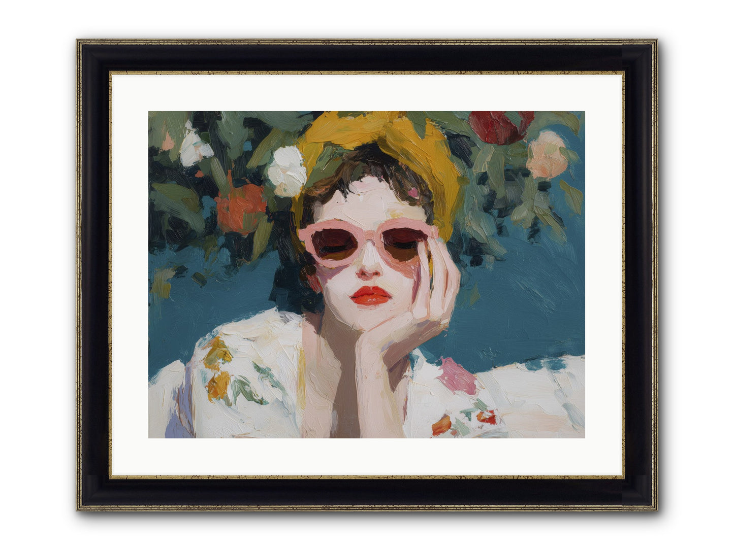 Eternal Sunday Morning Framed Print - Black & Gold 24x18
