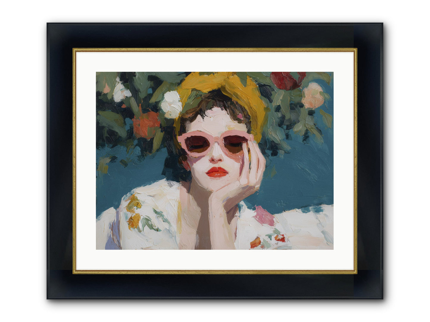 Eternal Sunday Morning Framed Print - Wide Black w/Gold 24x18