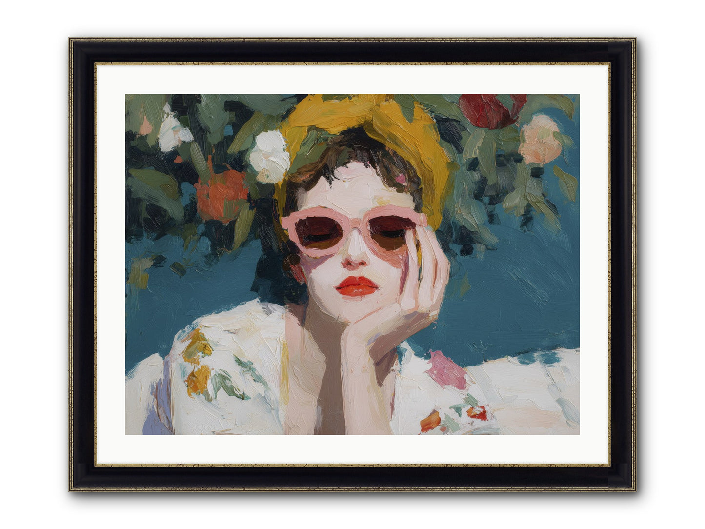 Eternal Sunday Morning Framed Print - Black & Gold 32x24