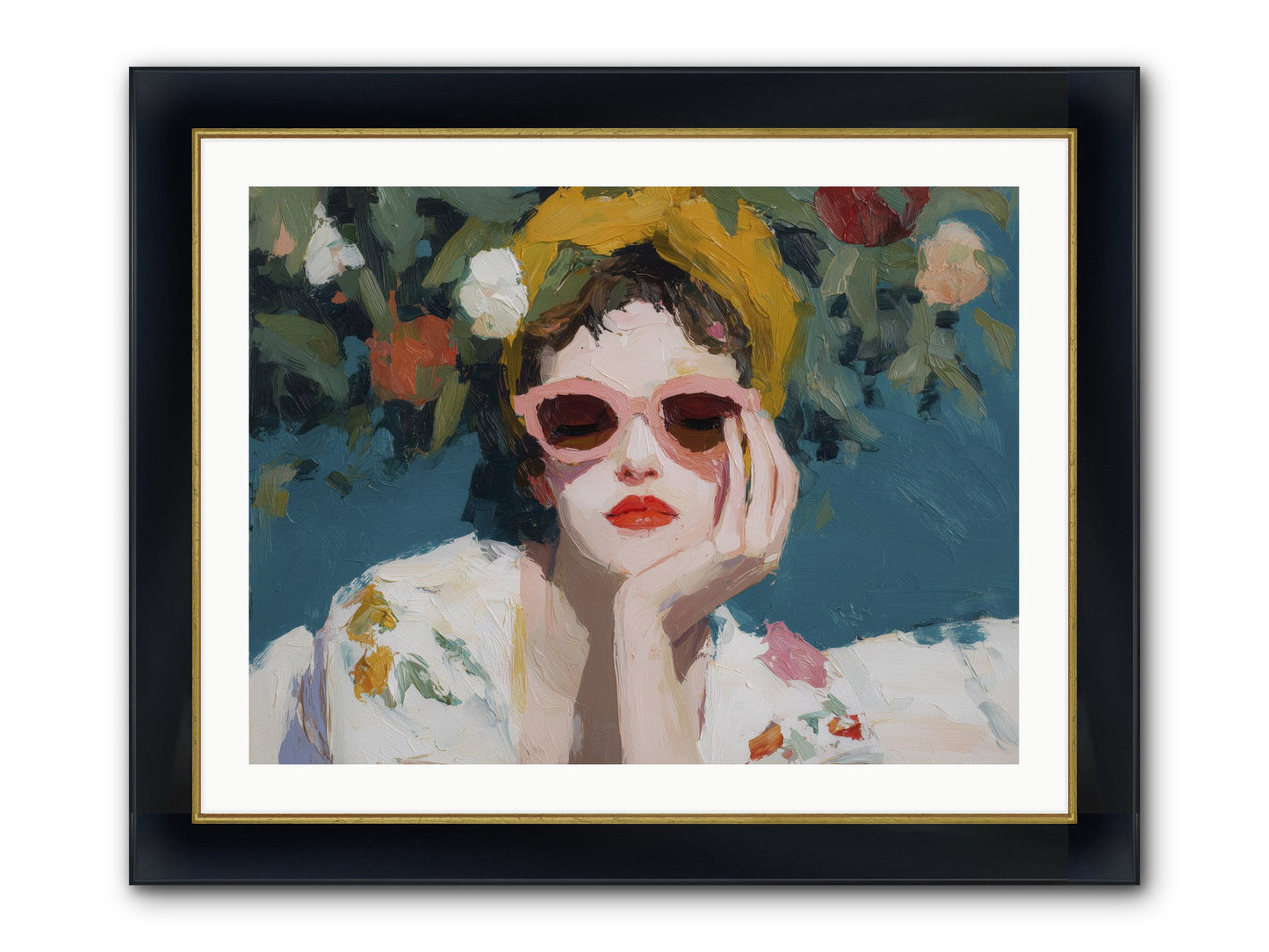 Eternal Sunday Morning Framed Print - Wide Black w/Gold 32x24