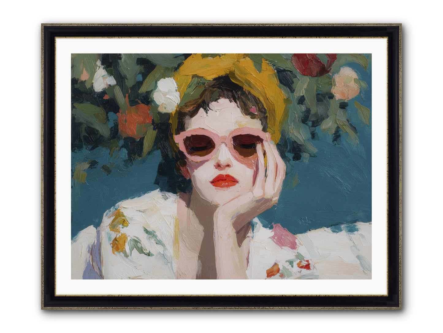 Eternal Sunday Morning Framed Print - Black & Gold 40x30