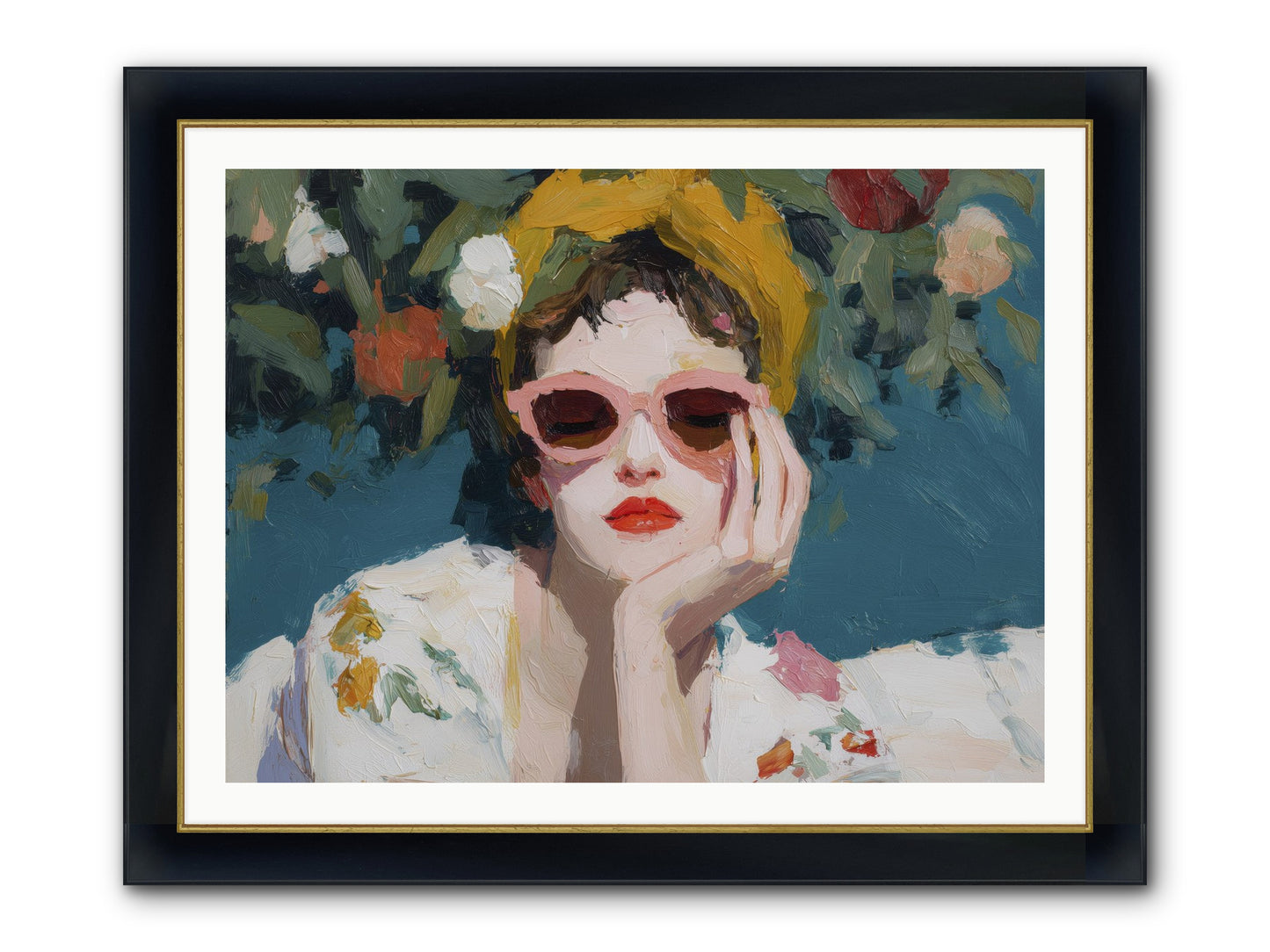 Eternal Sunday Morning Framed Print - Wide Black w/Gold 40x30