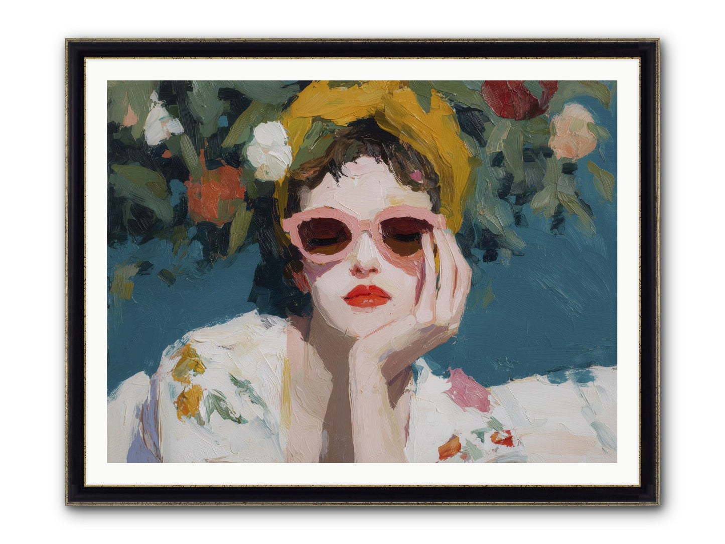 Eternal Sunday Morning Framed Print - Black & Gold 48x36