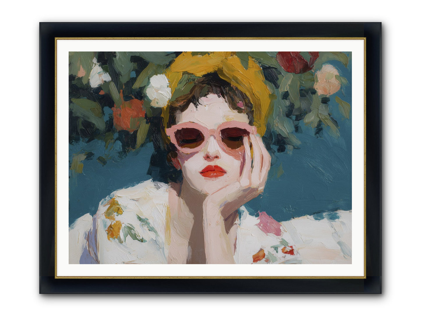 Eternal Sunday Morning Framed Print - Wide Black w/Gold 48x36