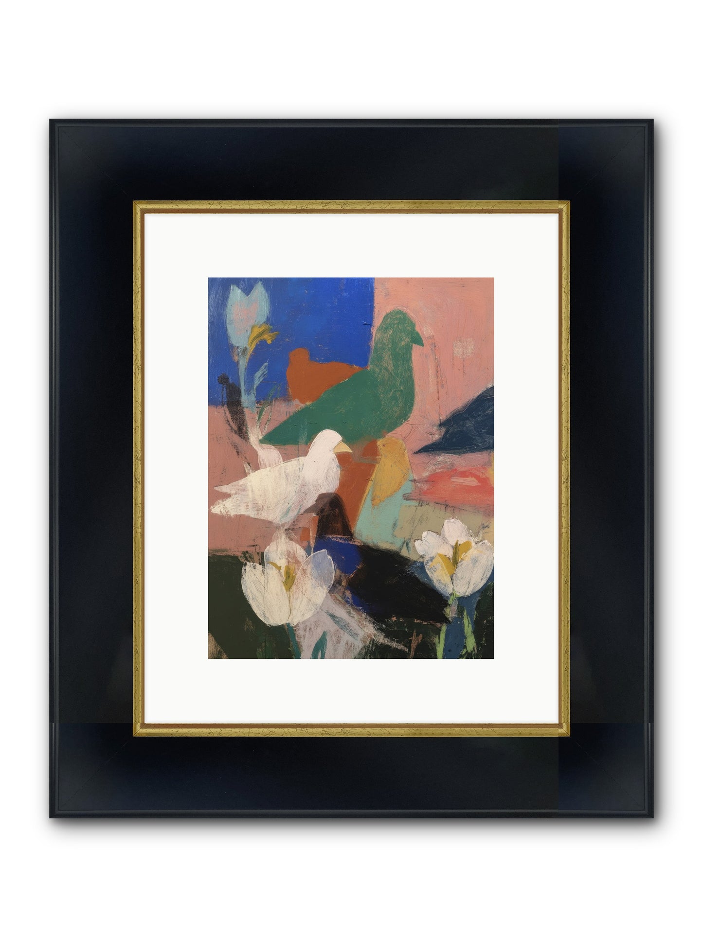 Ethereal Bridge Framed Print - Wide Black w/Gold 9x12