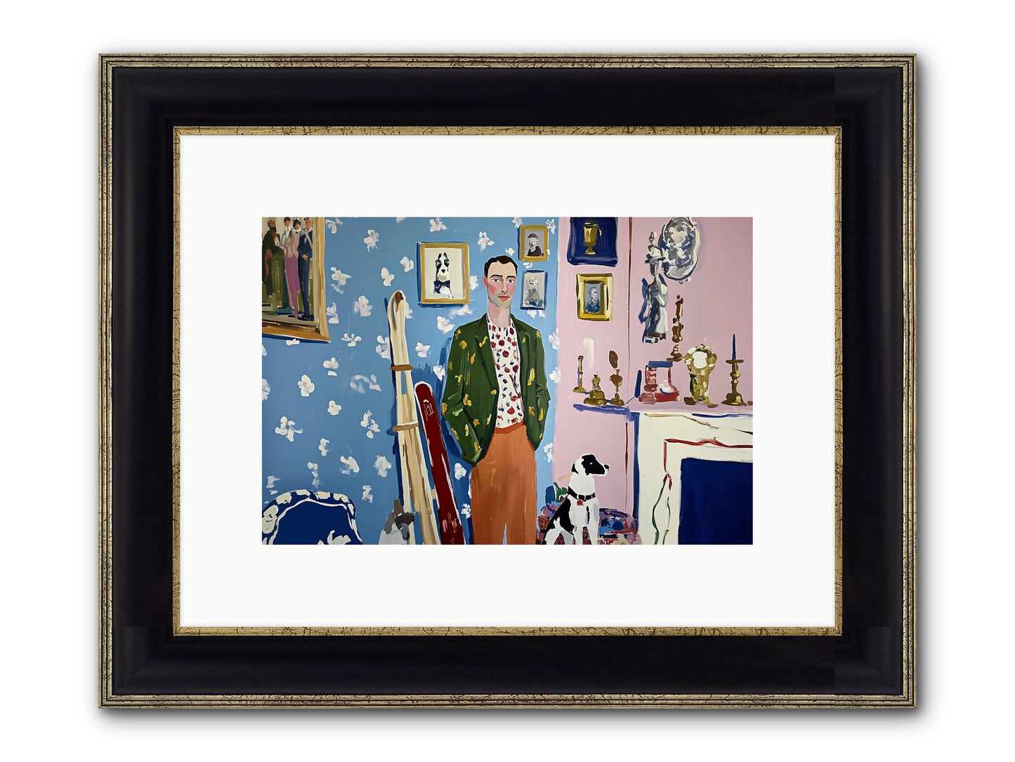 Etiquette Framed Print - Black & Gold 12x8