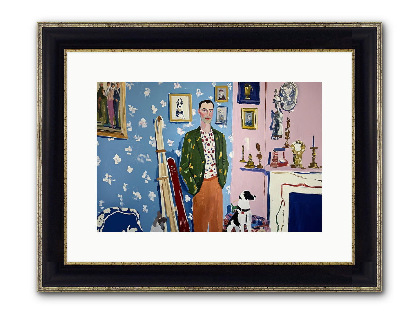Etiquette Framed Print - Black & Gold 15x10