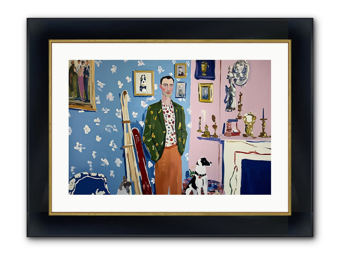 Etiquette Framed Print - Wide Black w/Gold 24x16
