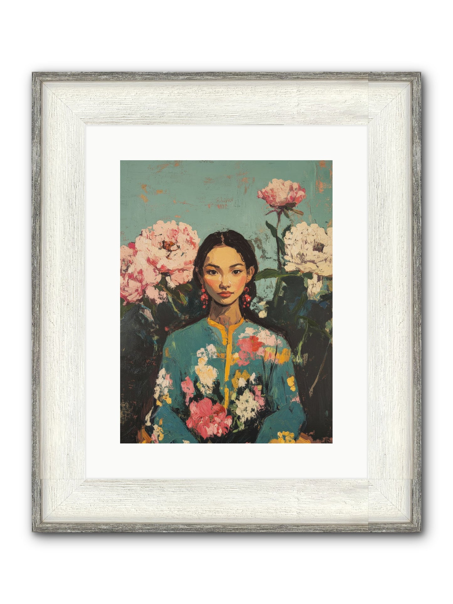 Evangeline Moonstone Framed Print - Driftwood White 12x16