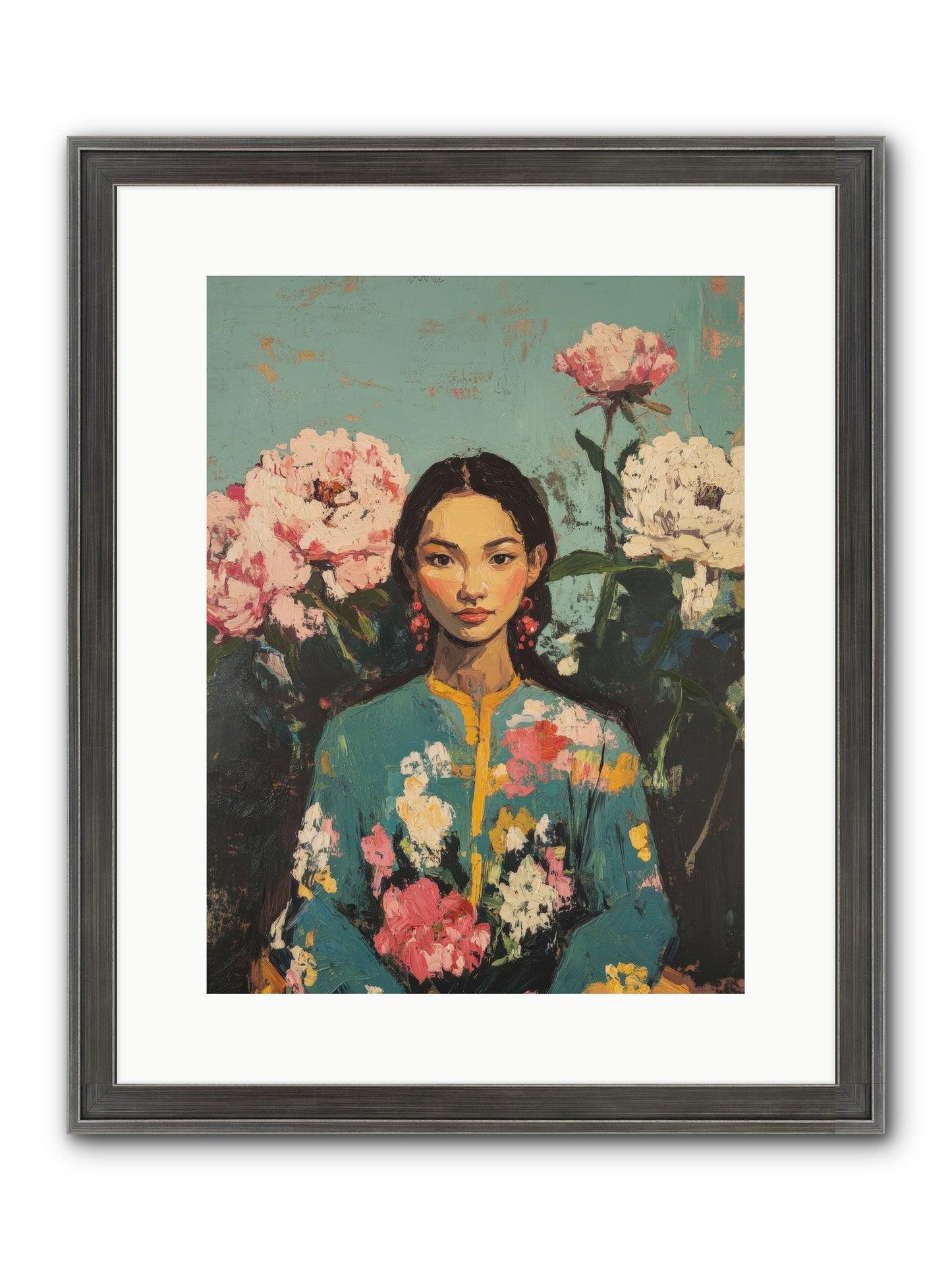 Evangeline Moonstone Framed Print - Slimwoods Black/Silver 12x16
