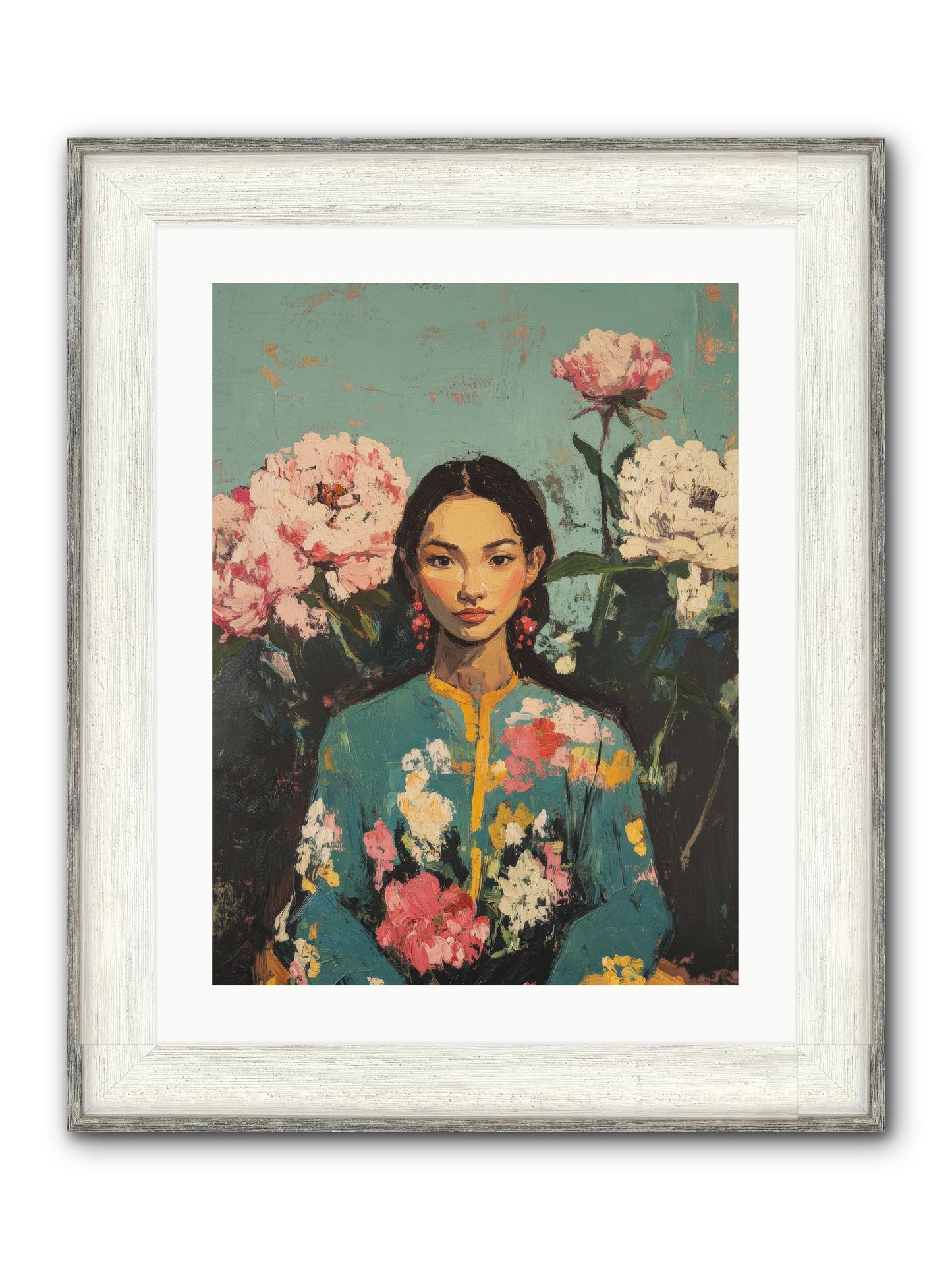 Evangeline Moonstone Framed Print - Driftwood White 18x24