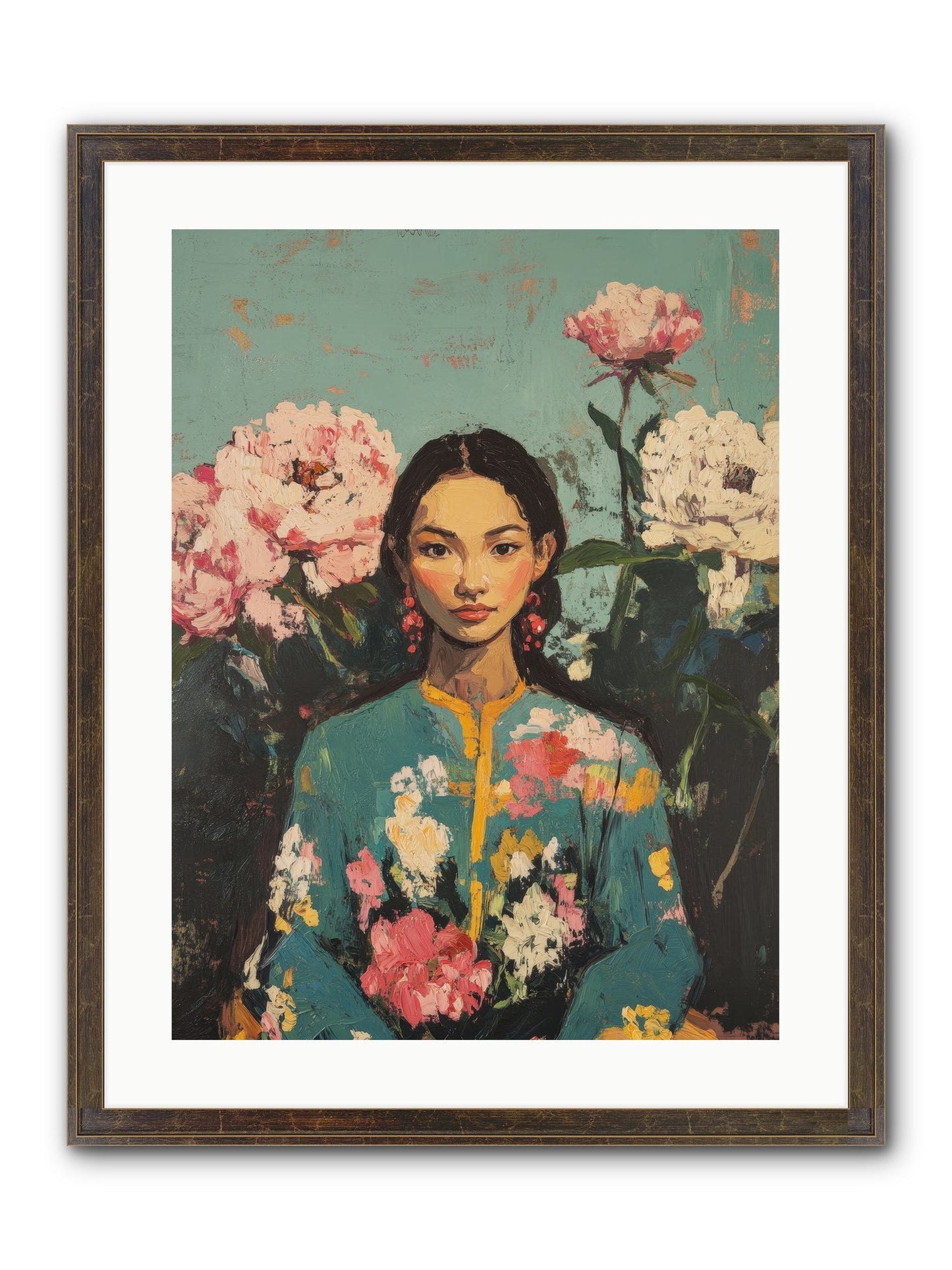 Evangeline Moonstone Framed Print - Slimwoods Black/Gold 18x24