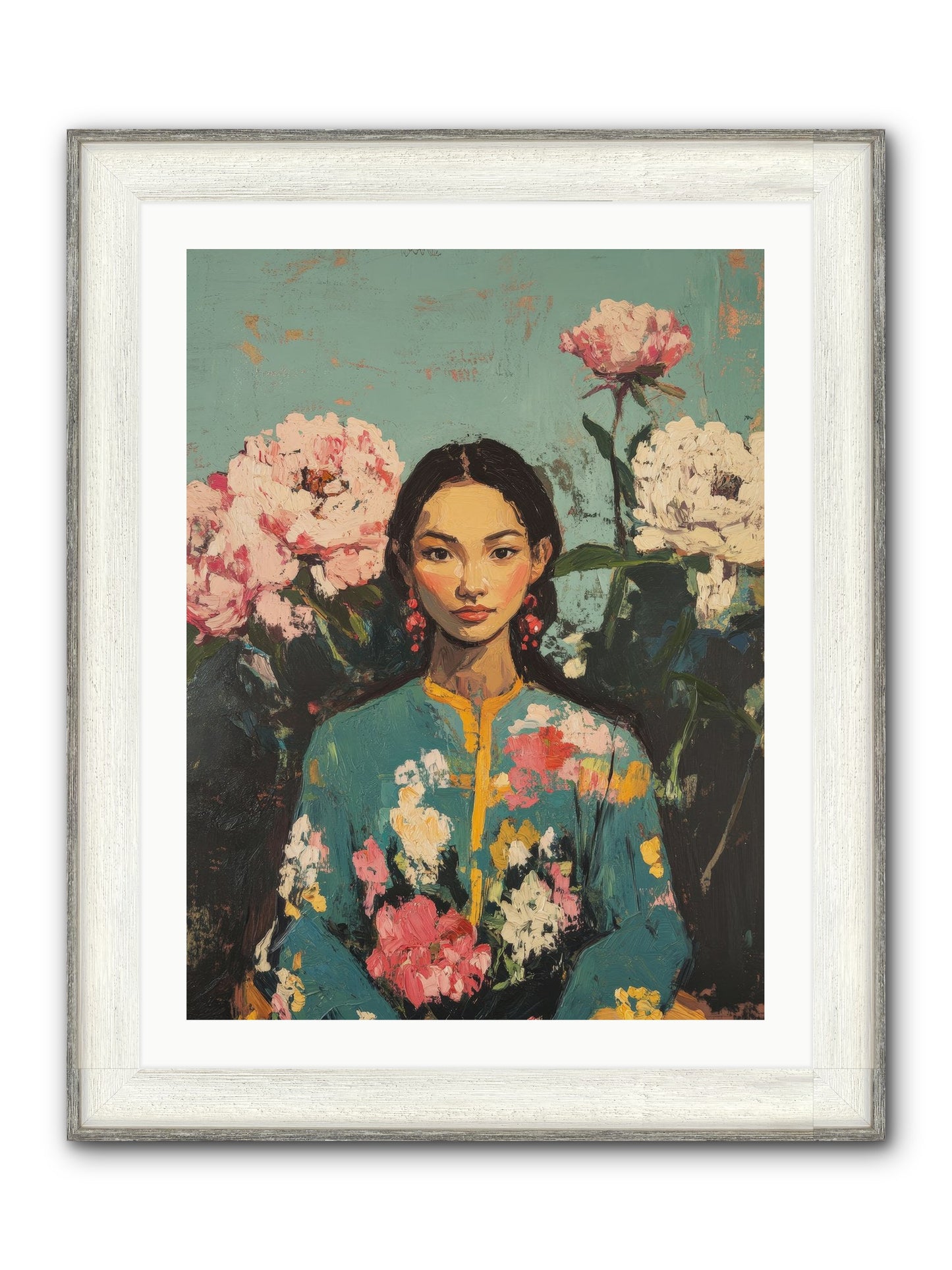 Evangeline Moonstone Framed Print - Driftwood White 24x32