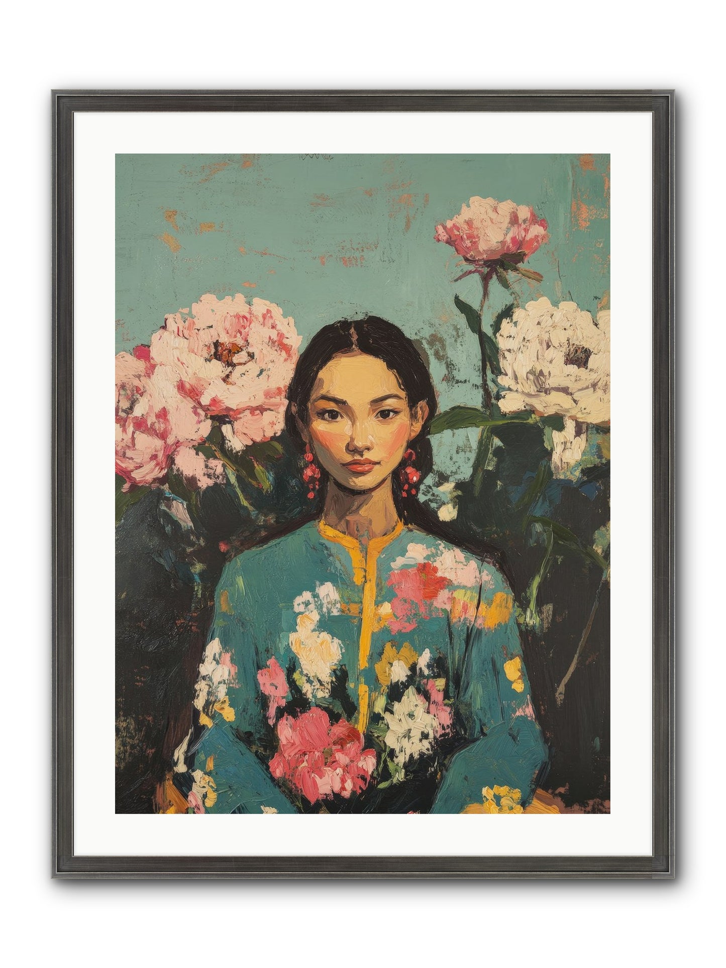 Evangeline Moonstone Framed Print - Slimwoods Black/Silver 24x32