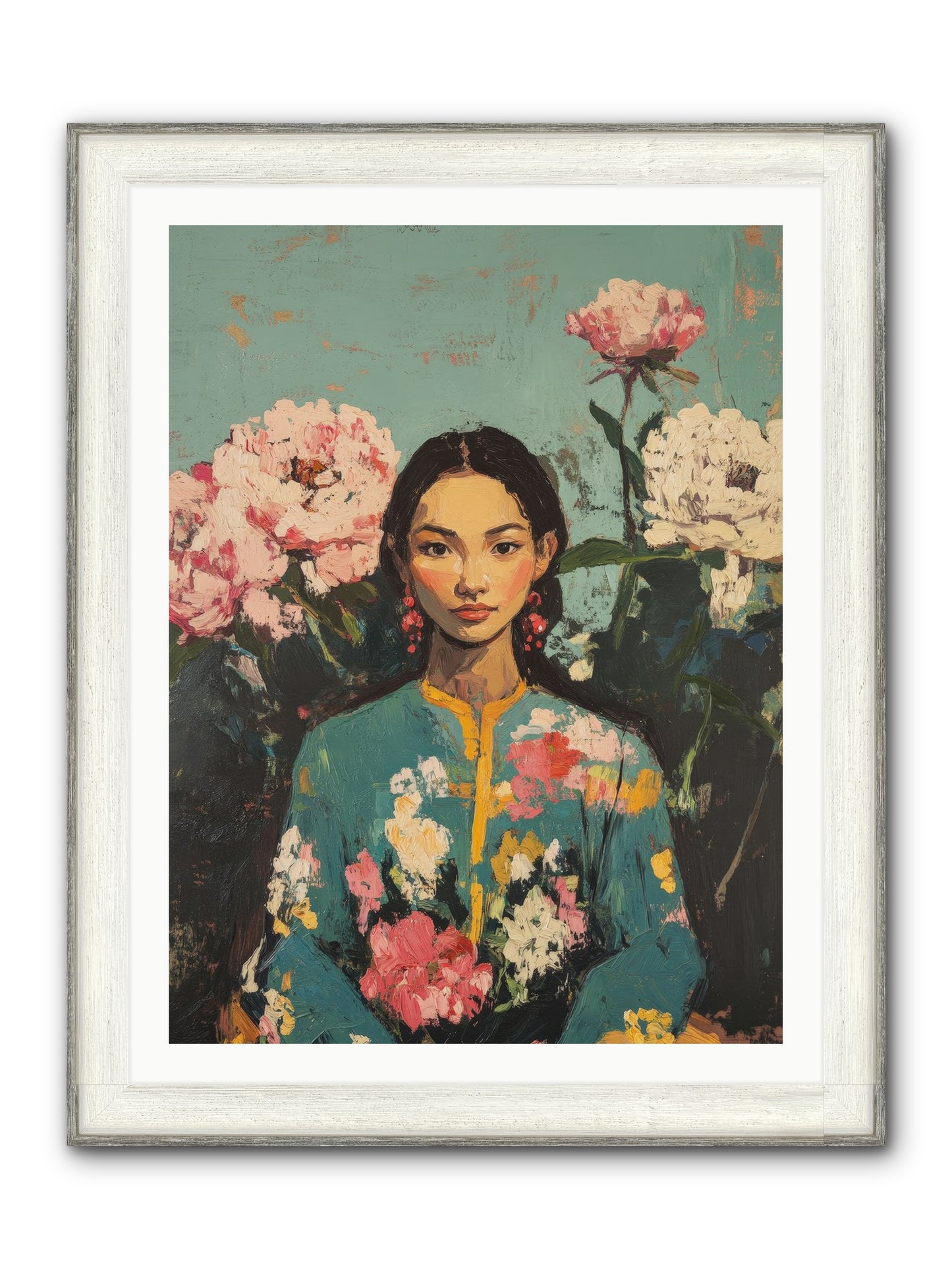 Evangeline Moonstone Framed Print - Driftwood White 30x40