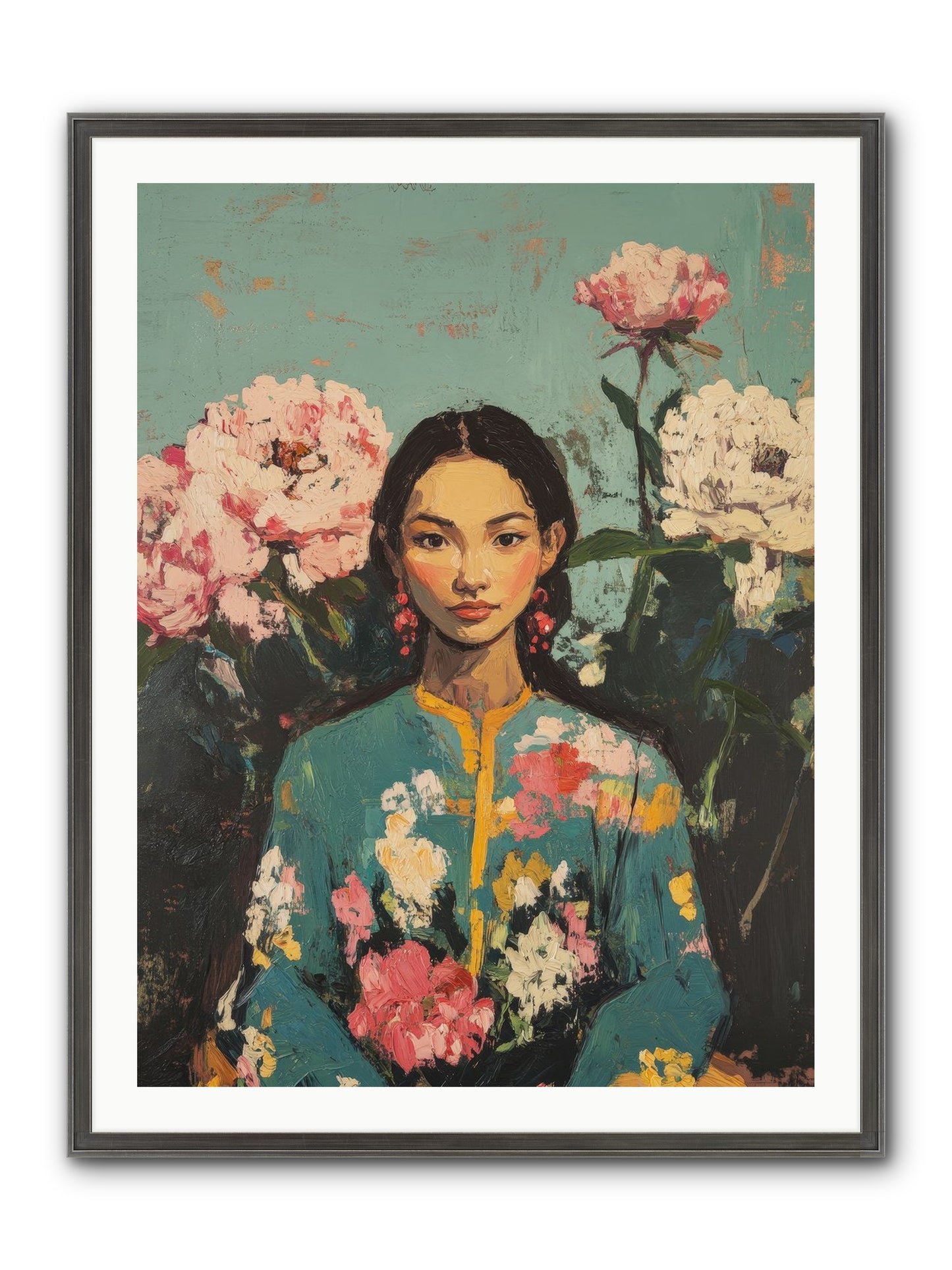 Evangeline Moonstone Framed Print - Slimwoods Black/Silver 30x40