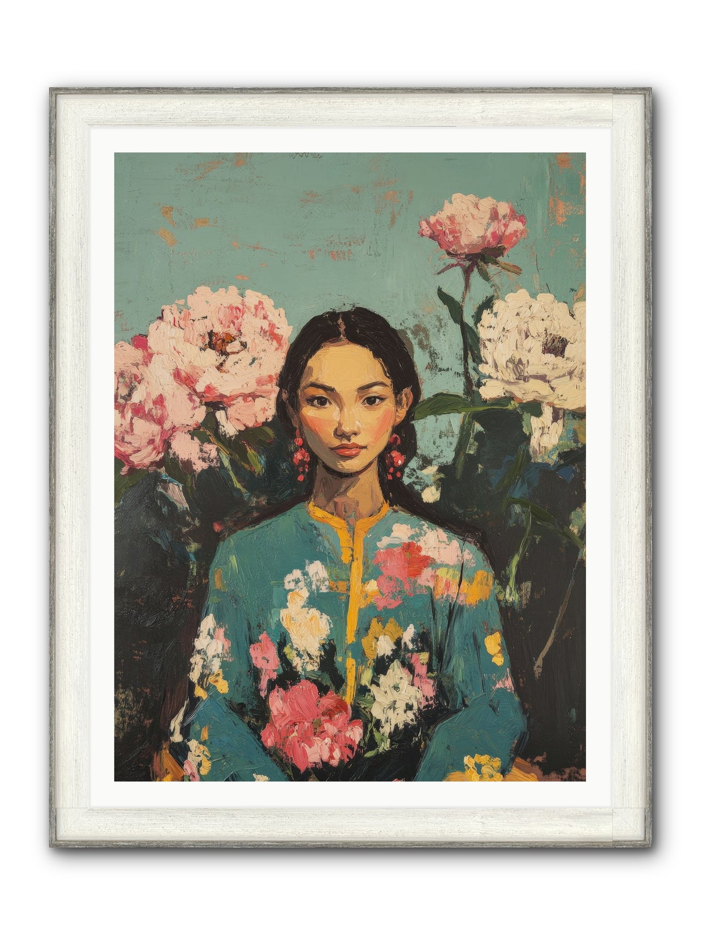 Evangeline Moonstone Framed Print - Driftwood White 36x48