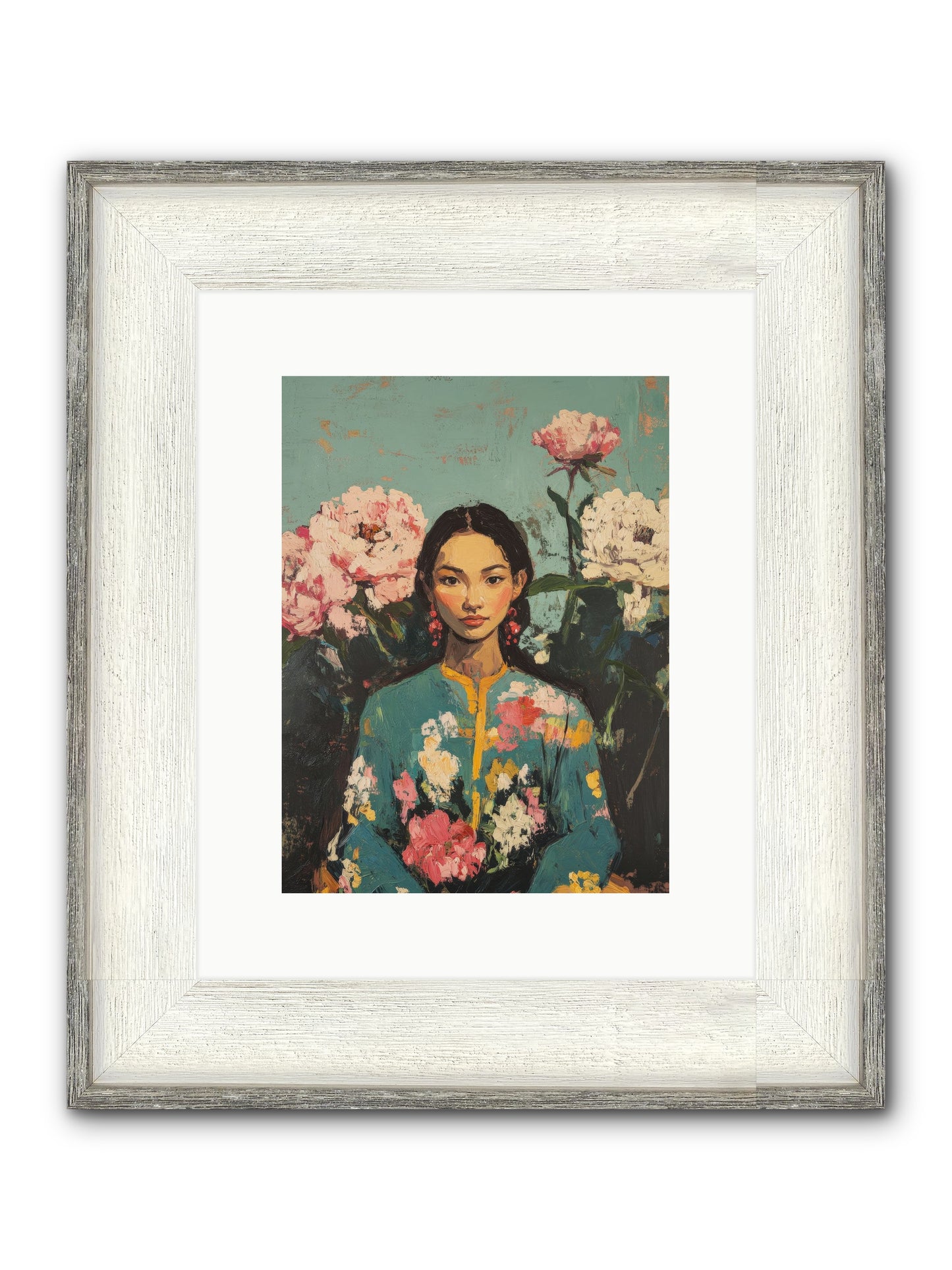 Evangeline Moonstone Framed Print - Driftwood White 9x12