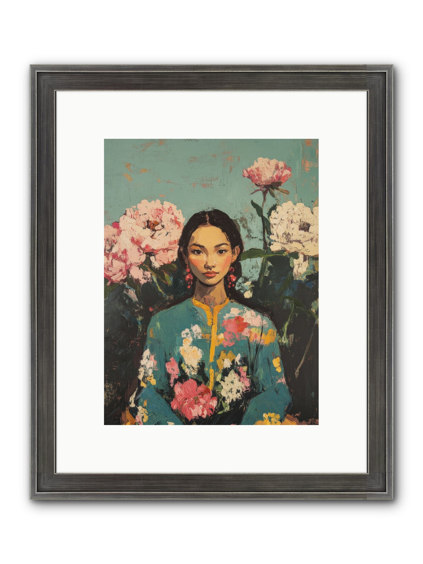 Evangeline Moonstone Framed Print - Slimwoods Black/Silver 9x12