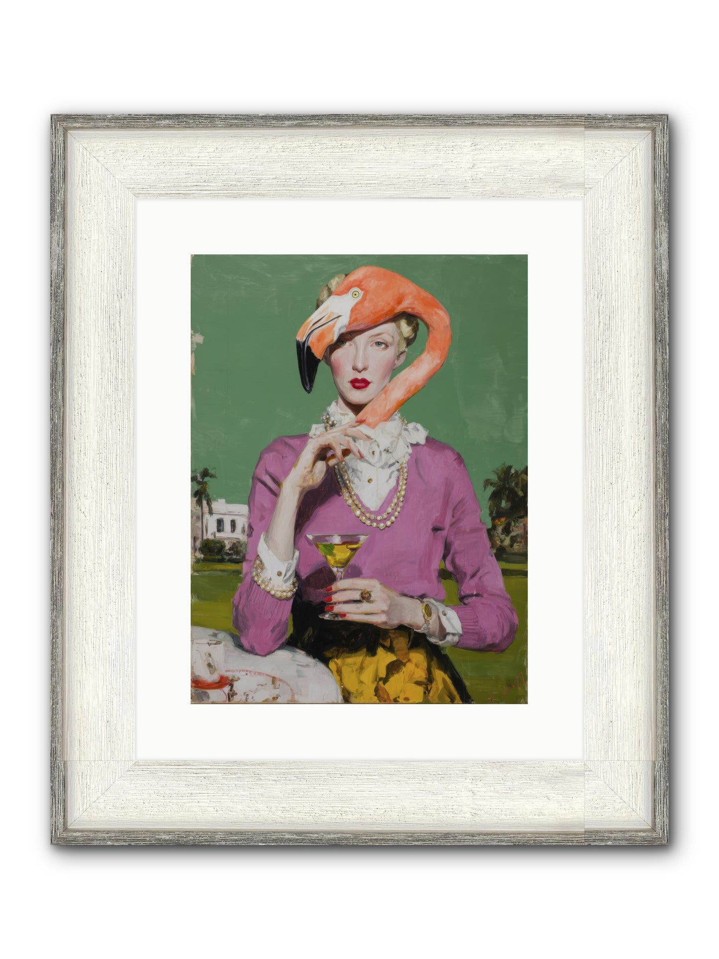 Evangeline & The Umbrella Club Framed Print - Driftwood White 12x16