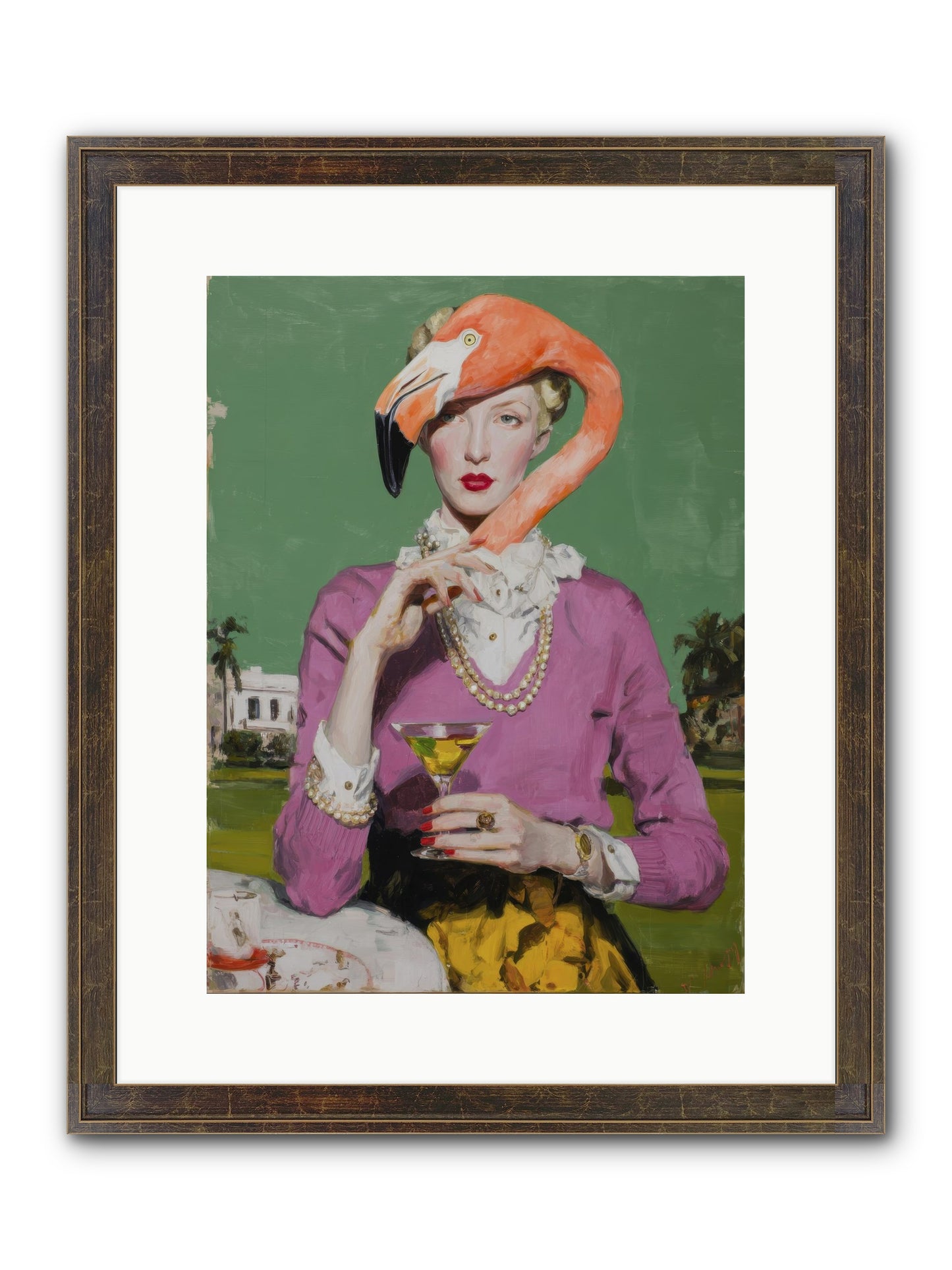 Evangeline & The Umbrella Club Framed Print - Slimwoods Black/Gold 12x16