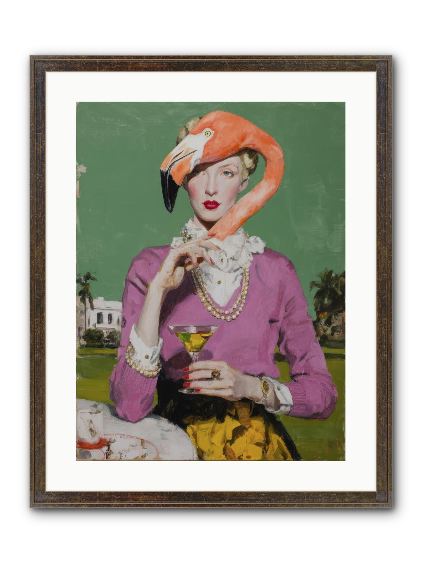 Evangeline & The Umbrella Club Framed Print - Slimwoods Black/Gold 18x24