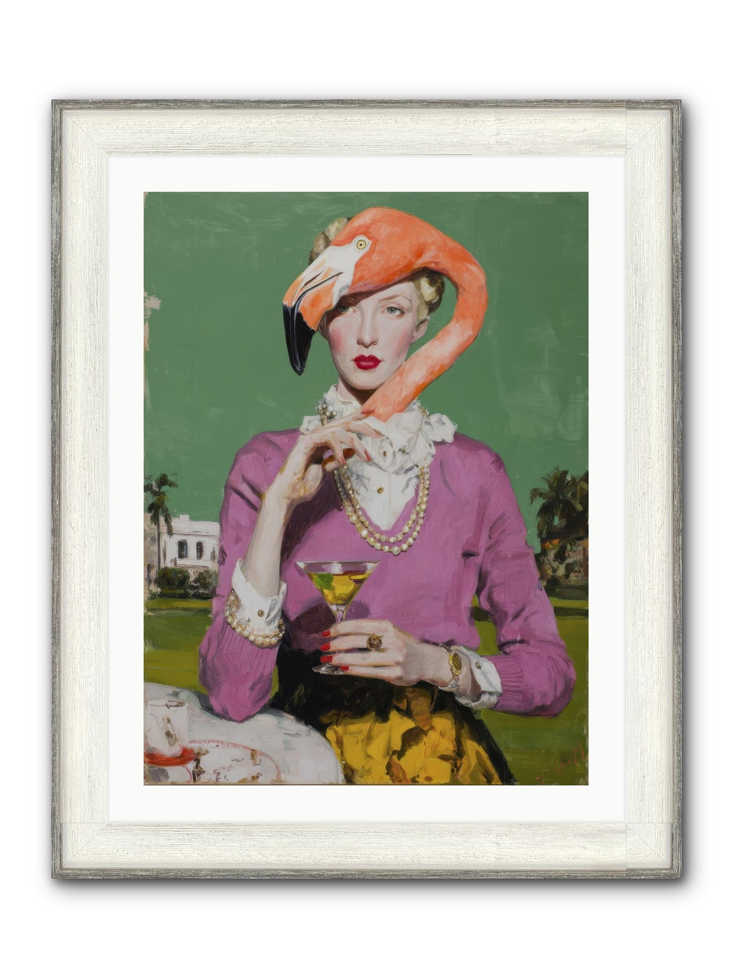 Evangeline & The Umbrella Club Framed Print - Driftwood White 24x32
