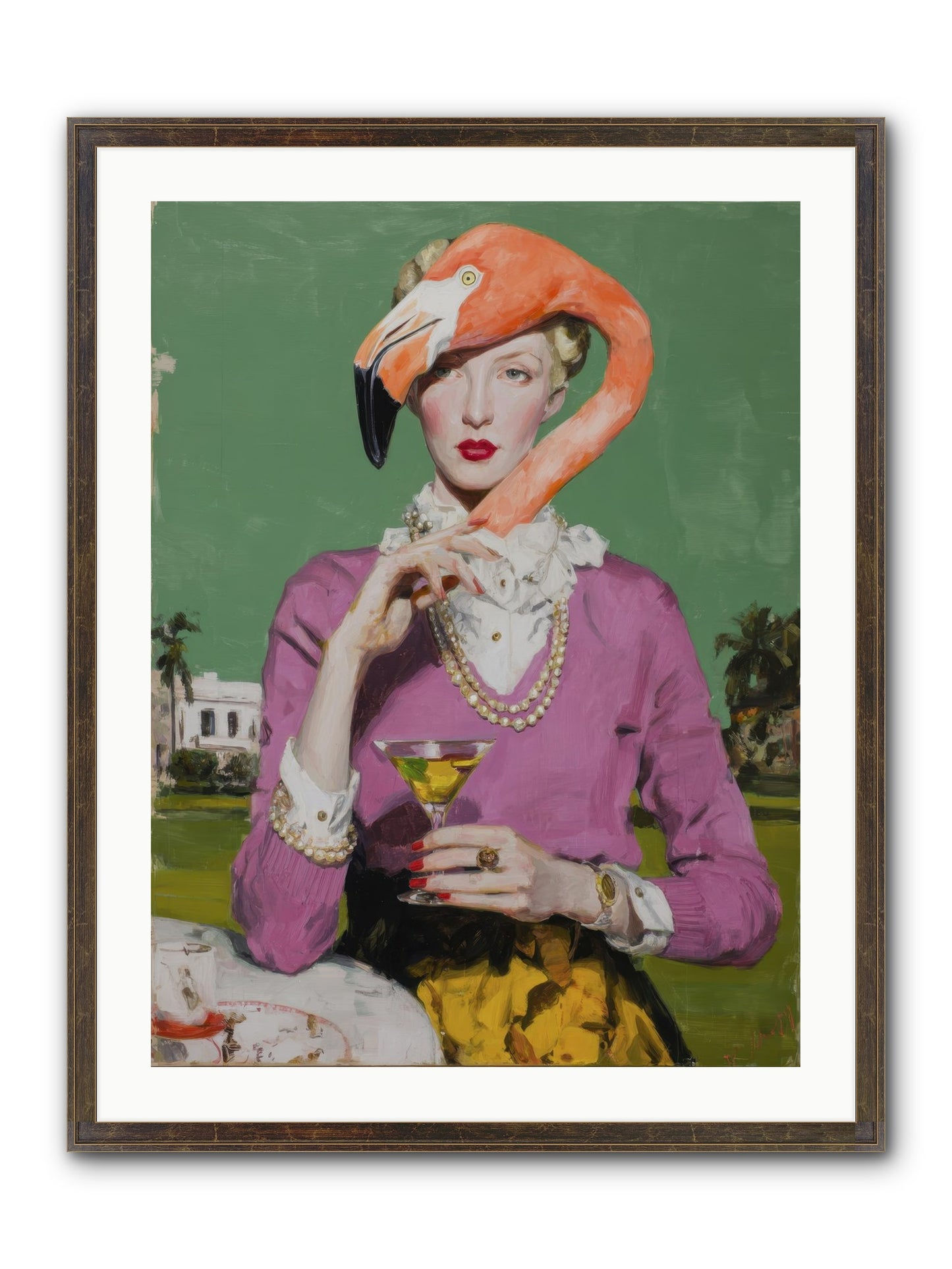 Evangeline & The Umbrella Club Framed Print - Slimwoods Black/Gold 24x32