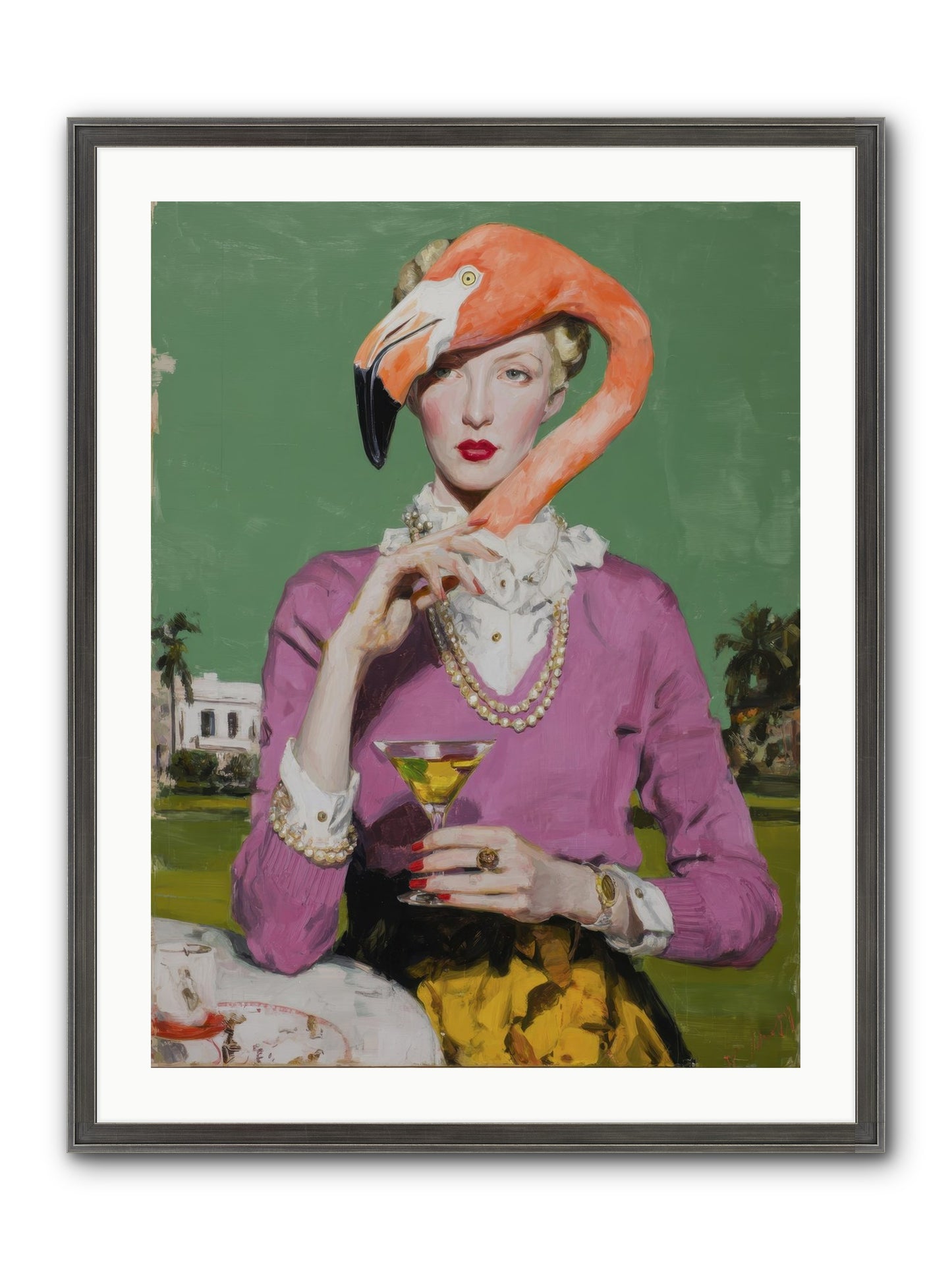Evangeline & The Umbrella Club Framed Print - Slimwoods Black/Silver 24x32