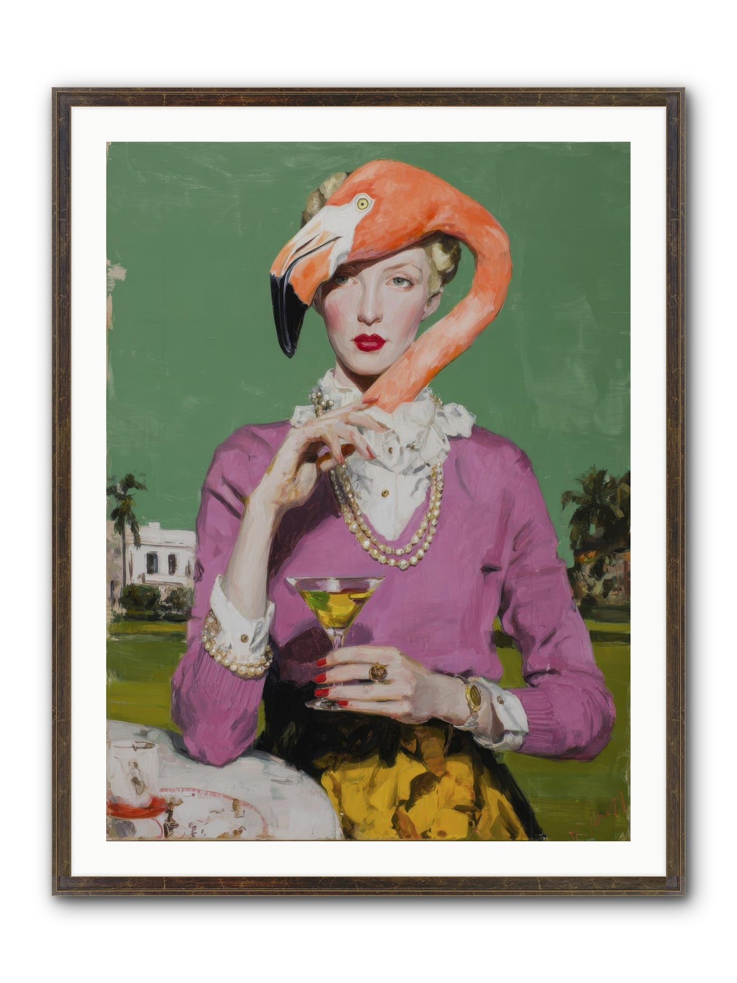 Evangeline & The Umbrella Club Framed Print - Slimwoods Black/Gold 30x40