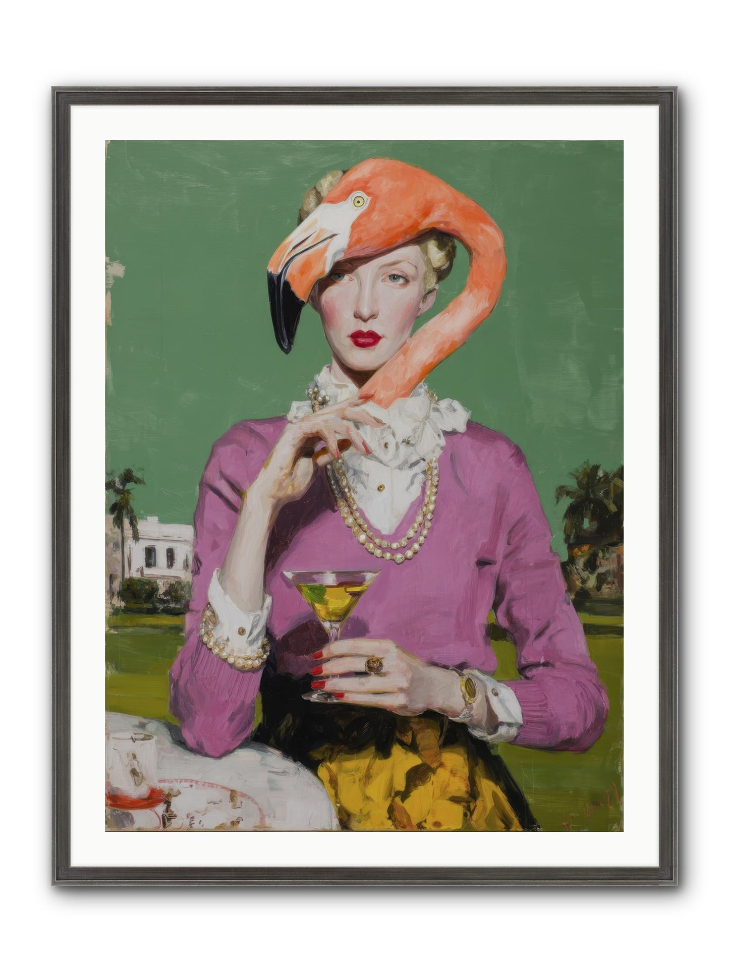 Evangeline & The Umbrella Club Framed Print - Slimwoods Black/Silver 30x40