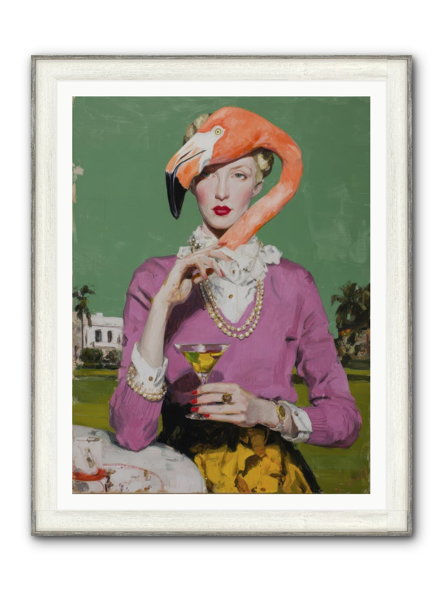 Evangeline & The Umbrella Club Framed Print - Driftwood White 36x48