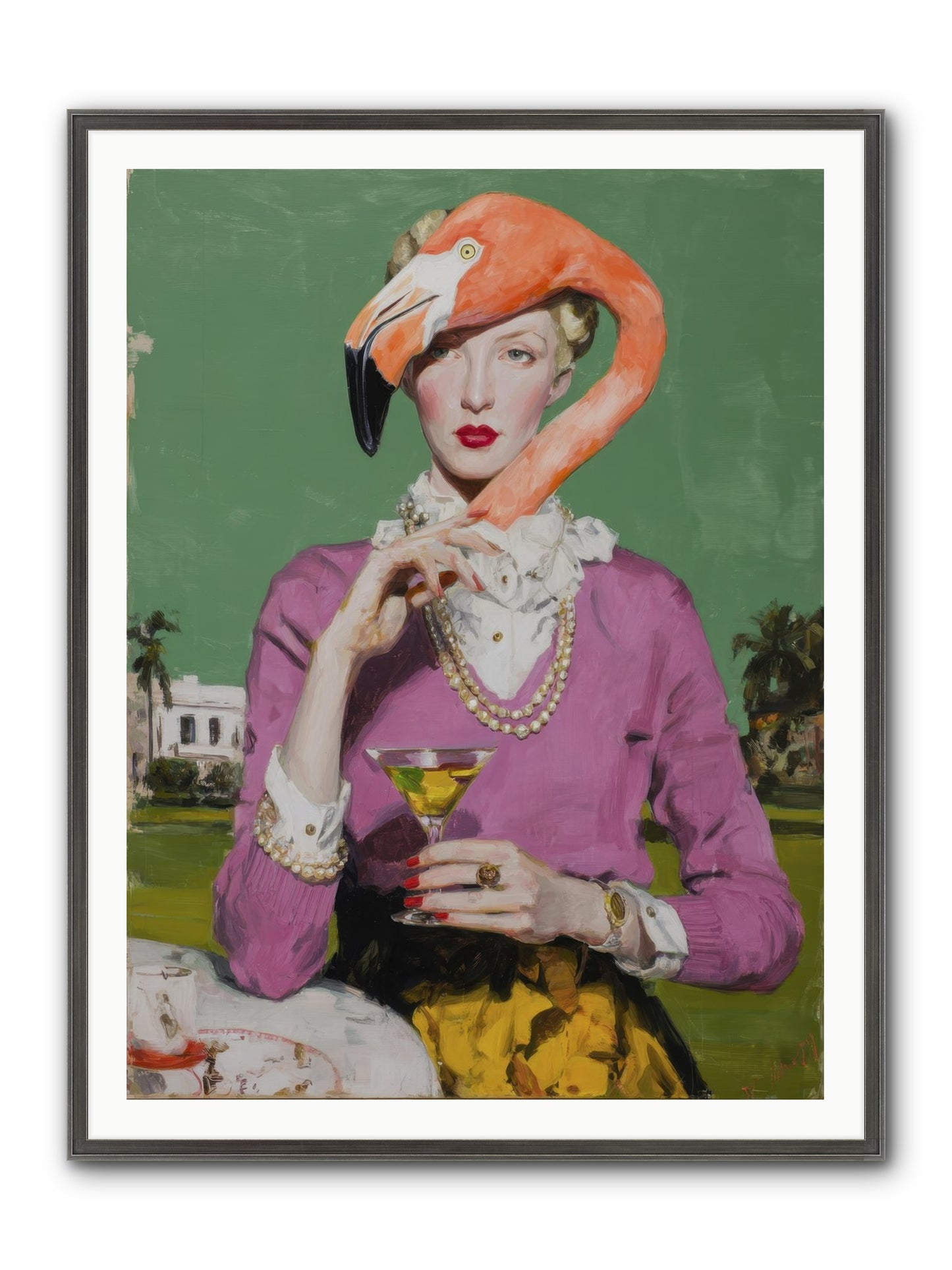 Evangeline & The Umbrella Club Framed Print - Slimwoods Black/Silver 36x48