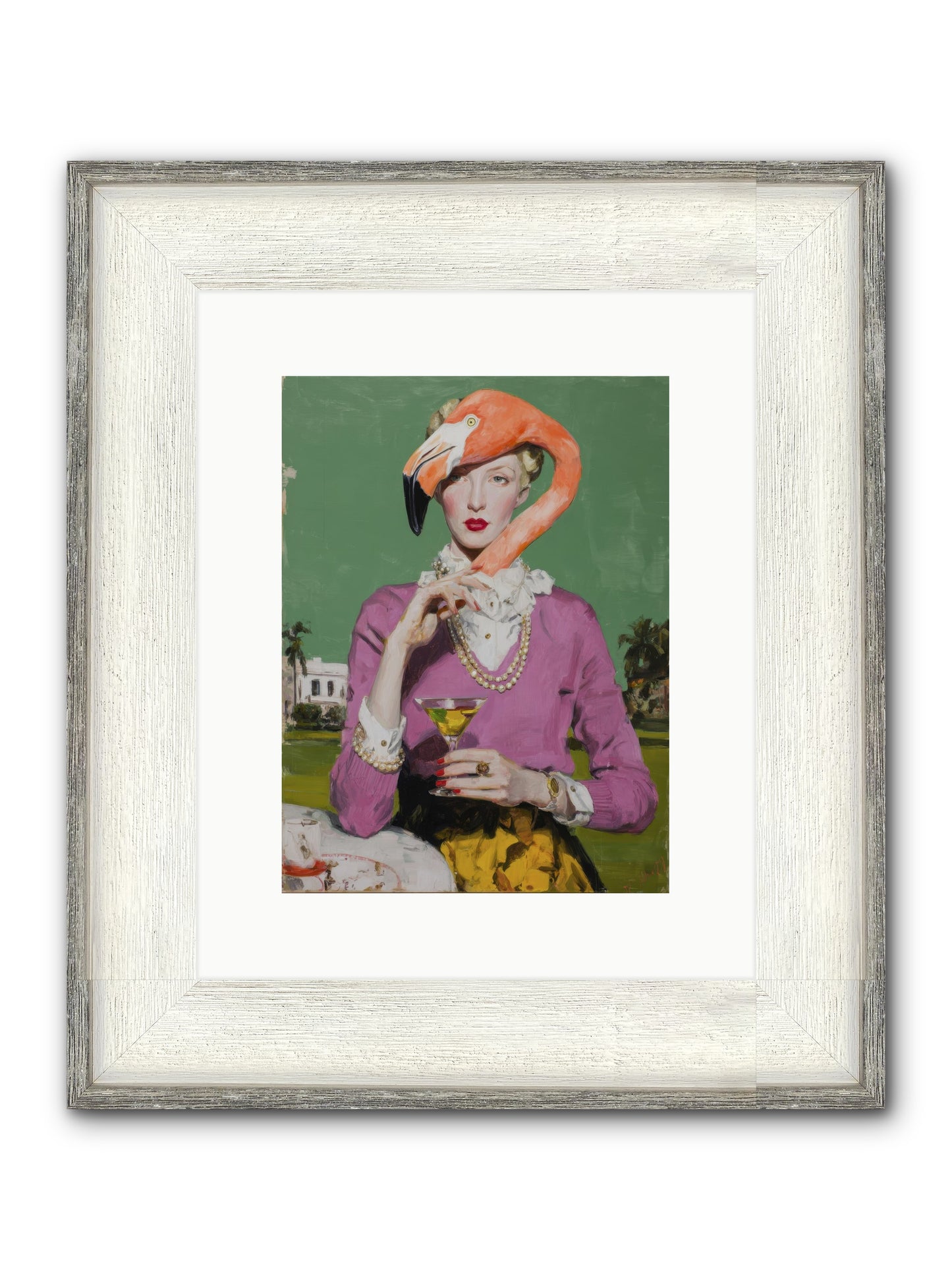 Evangeline & The Umbrella Club Framed Print - Driftwood White 9x12