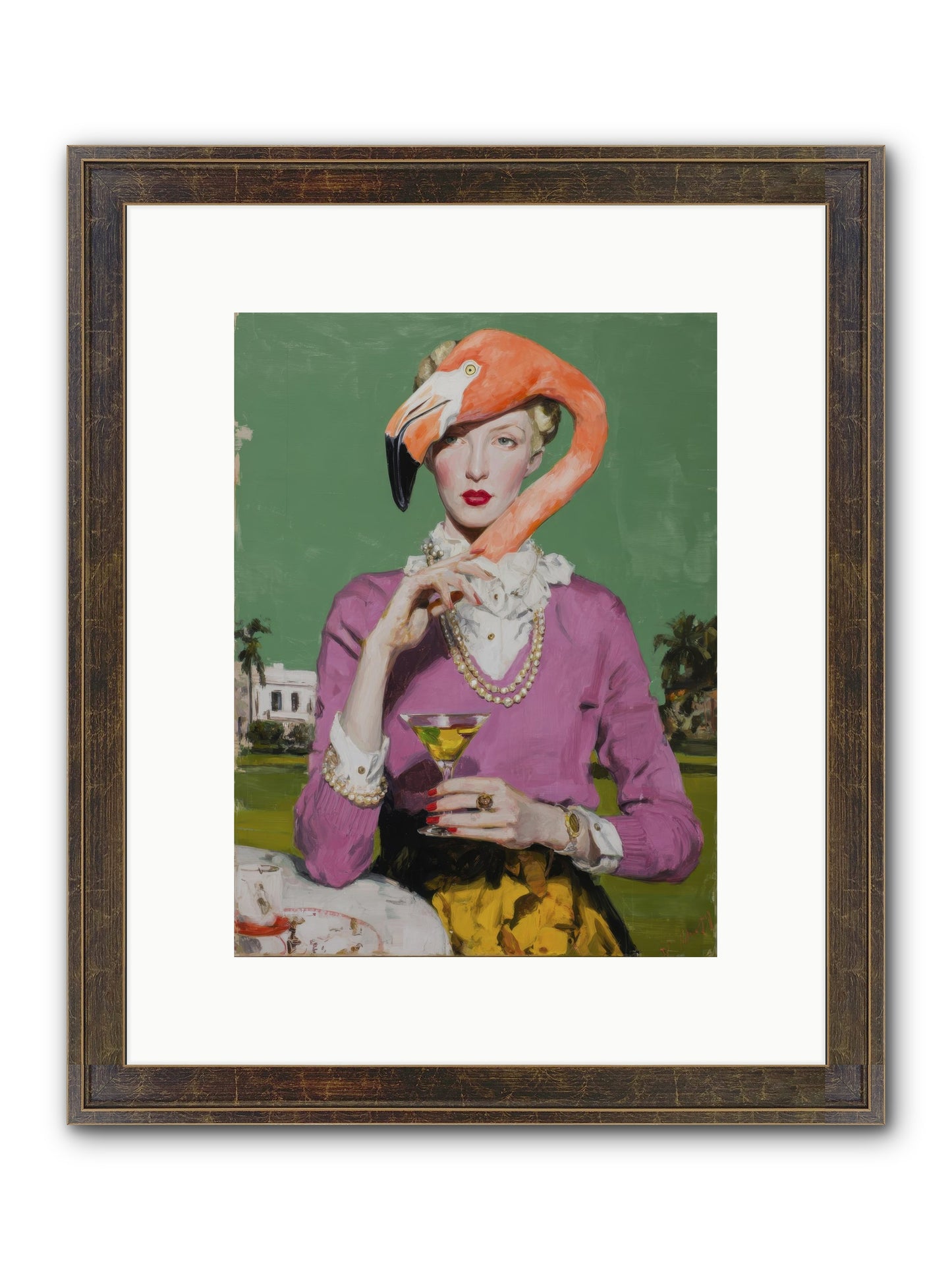 Evangeline & The Umbrella Club Framed Print - Slimwoods Black/Gold 9x12