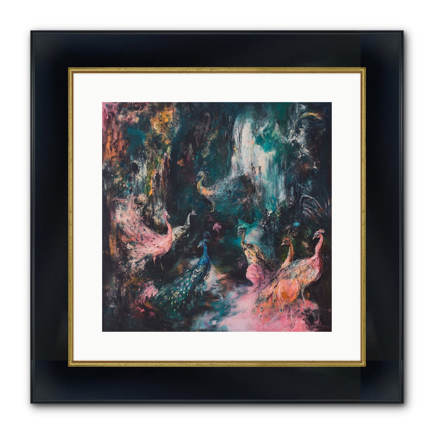 Evening At Kingston Framed Print - Wide Black w/Gold 16x16