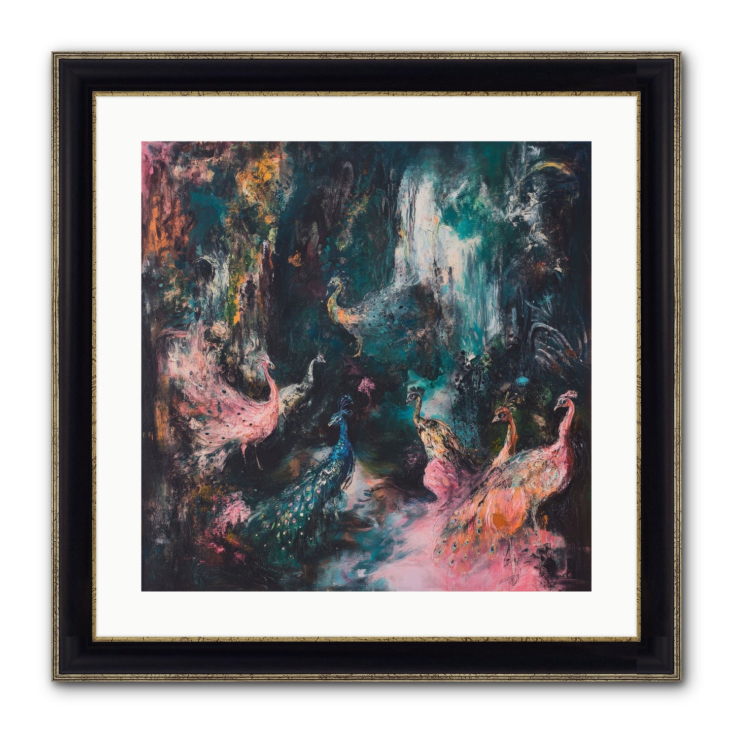 Evening At Kingston Framed Print - Black & Gold 20x20