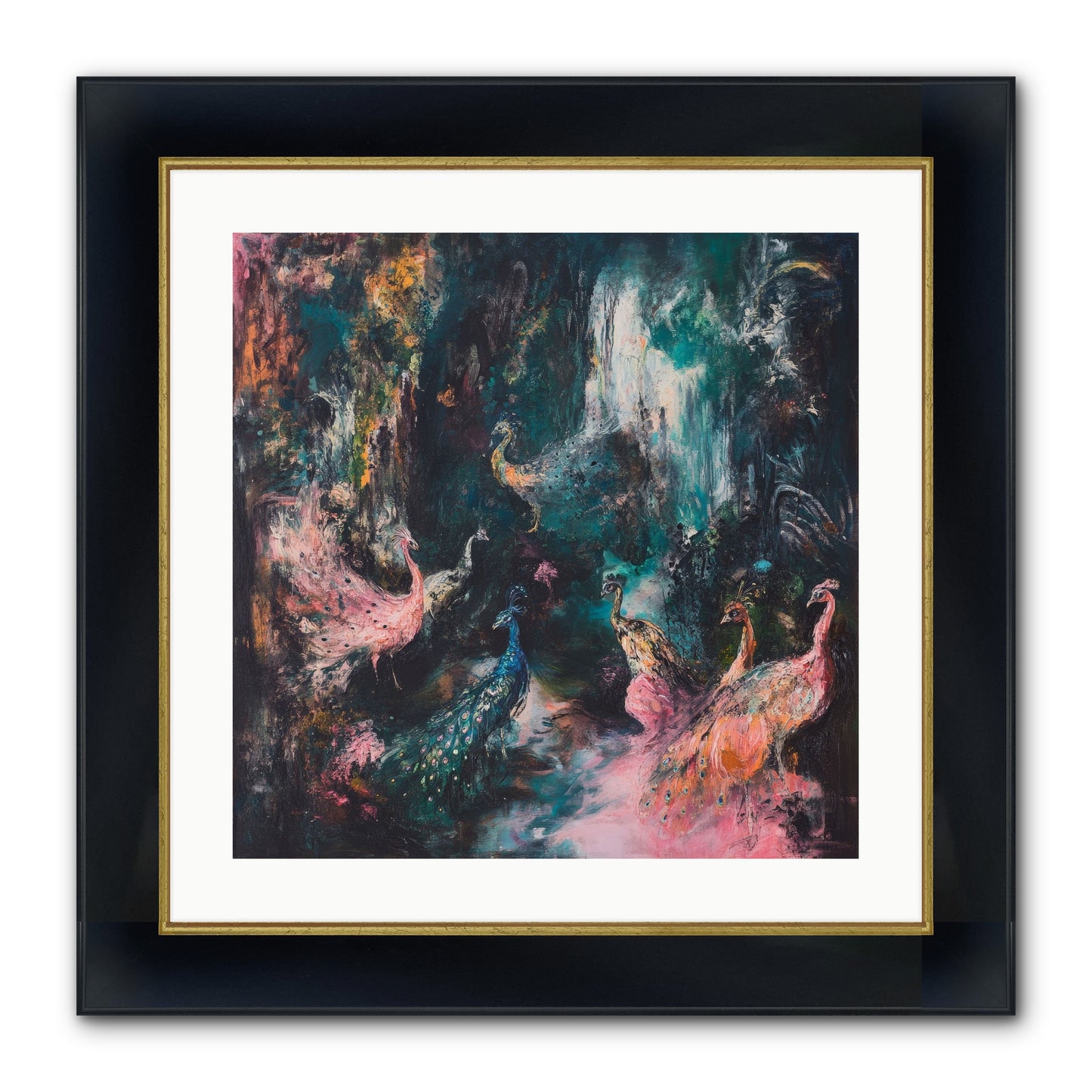 Evening At Kingston Framed Print - Wide Black w/Gold 20x20