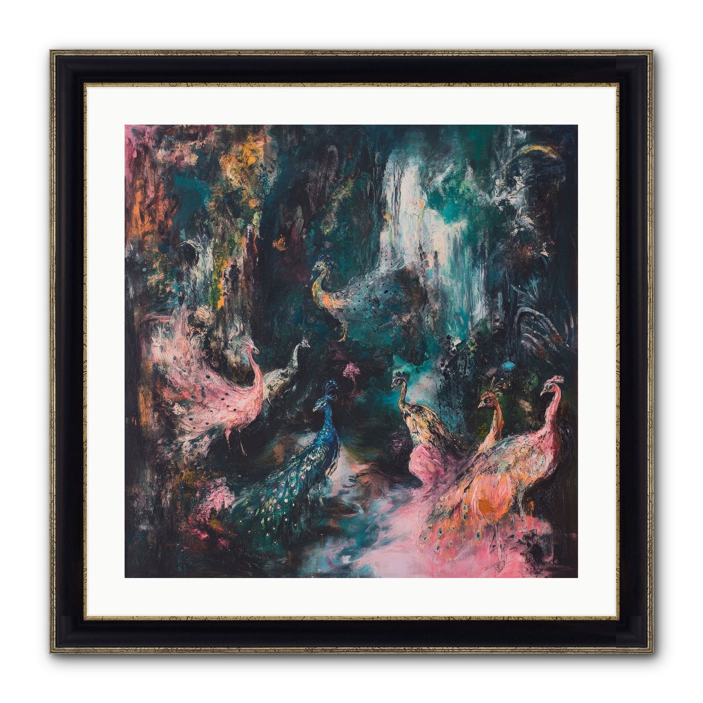 Evening At Kingston Framed Print - Black & Gold 24x24